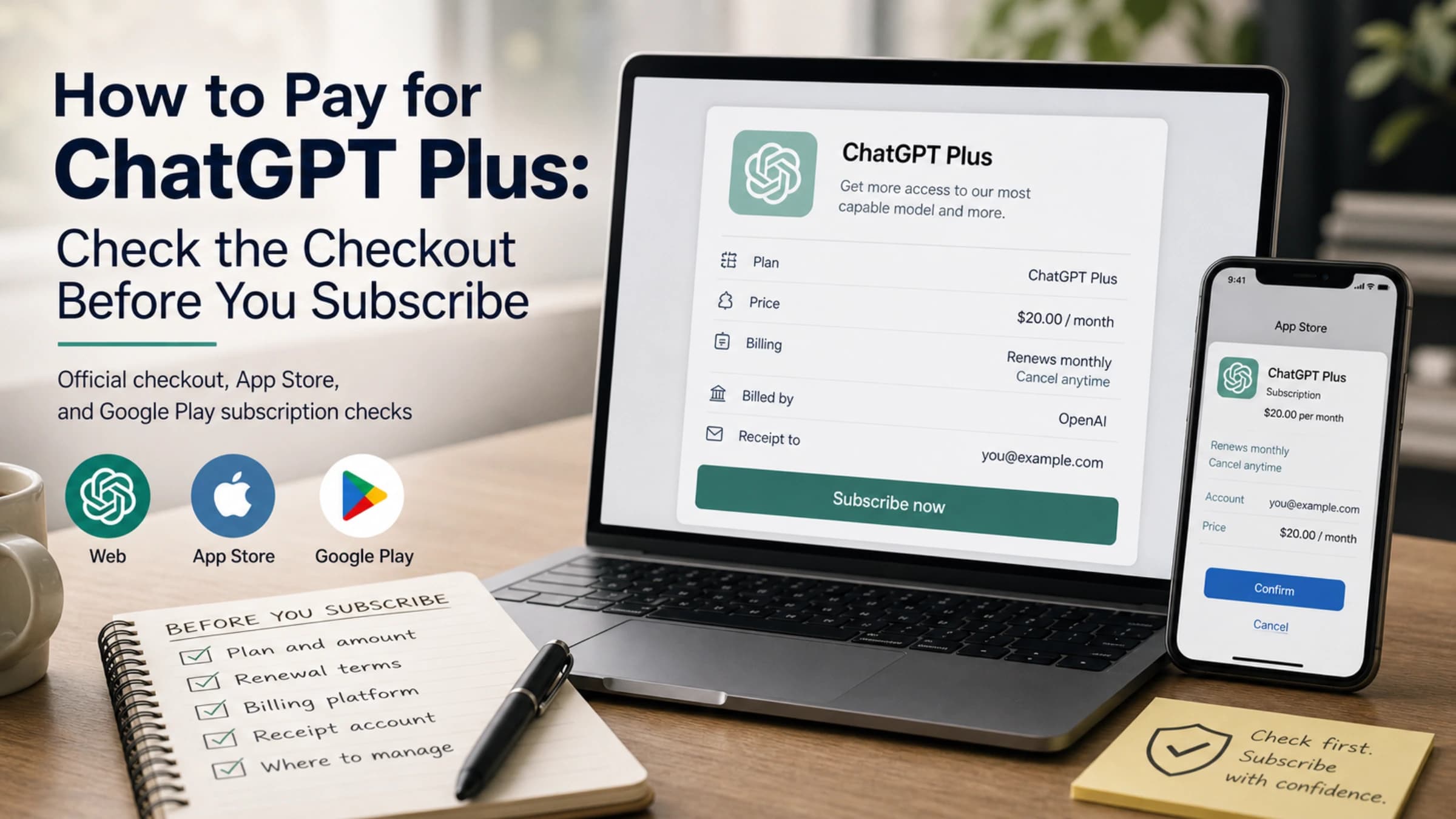 Guide to checking ChatGPT Plus purchase terms before subscribing