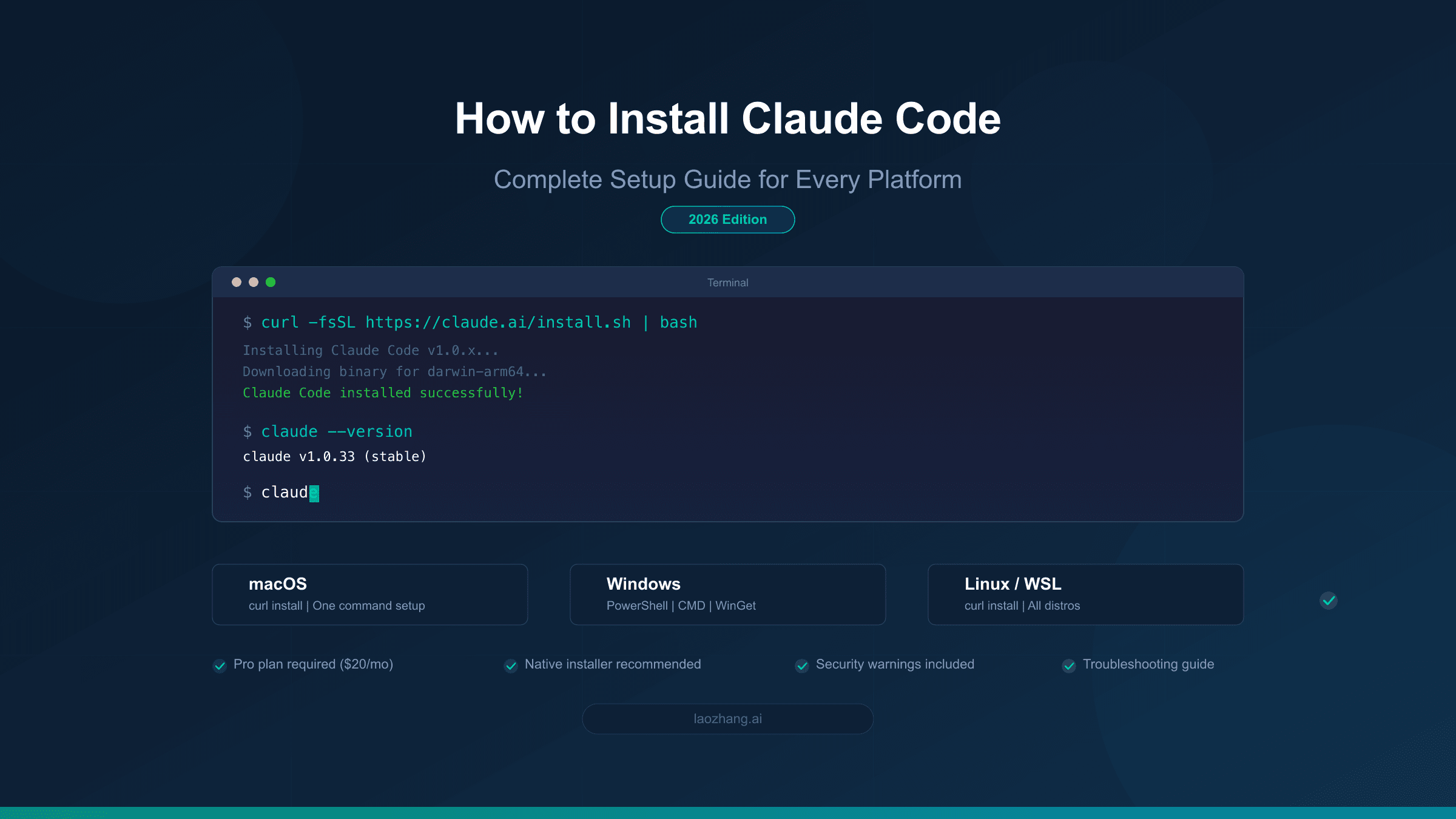 How to install Claude Code complete setup guide for every platform