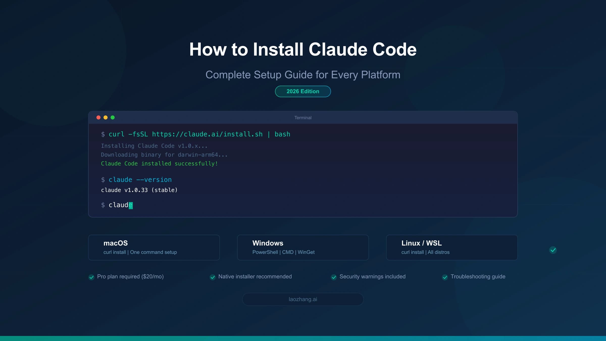 How to install Claude Code complete setup guide for every platform