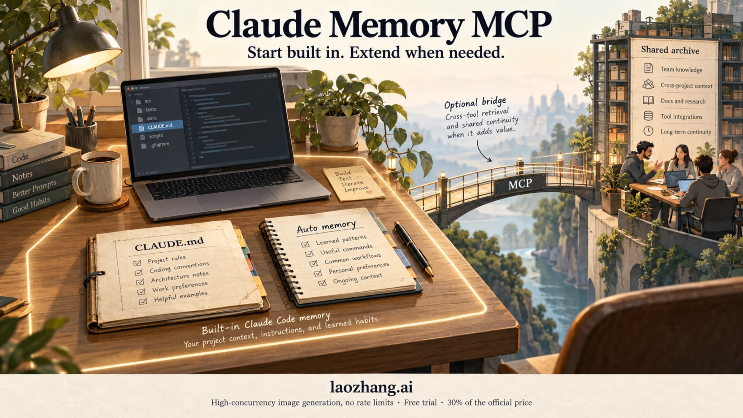 Claude memory MCP guide showing when built-in Claude Code memory is enough and when an external layer is justified