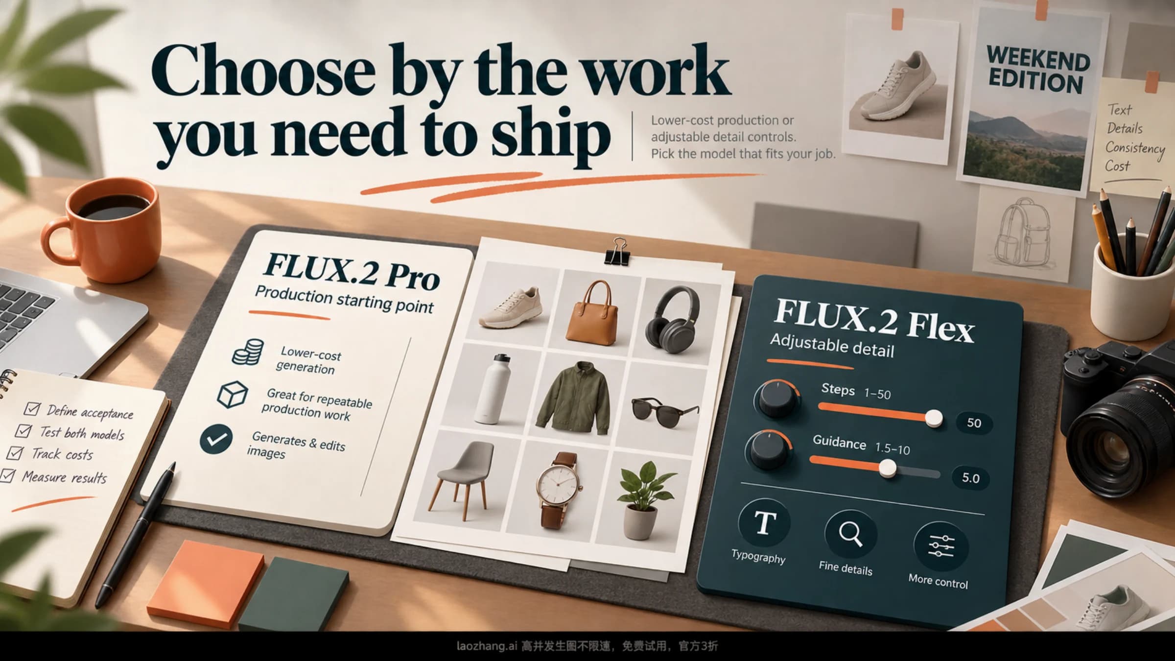 FLUX.2 Pro and Flex illustrated as production and adjustable-detail workflows