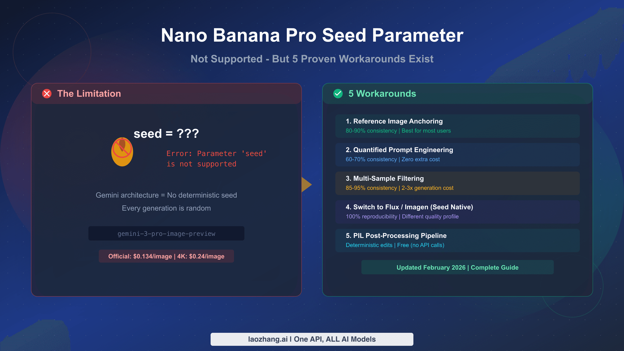 Nano Banana Pro seed parameter limitation and five proven workarounds for consistent image generation