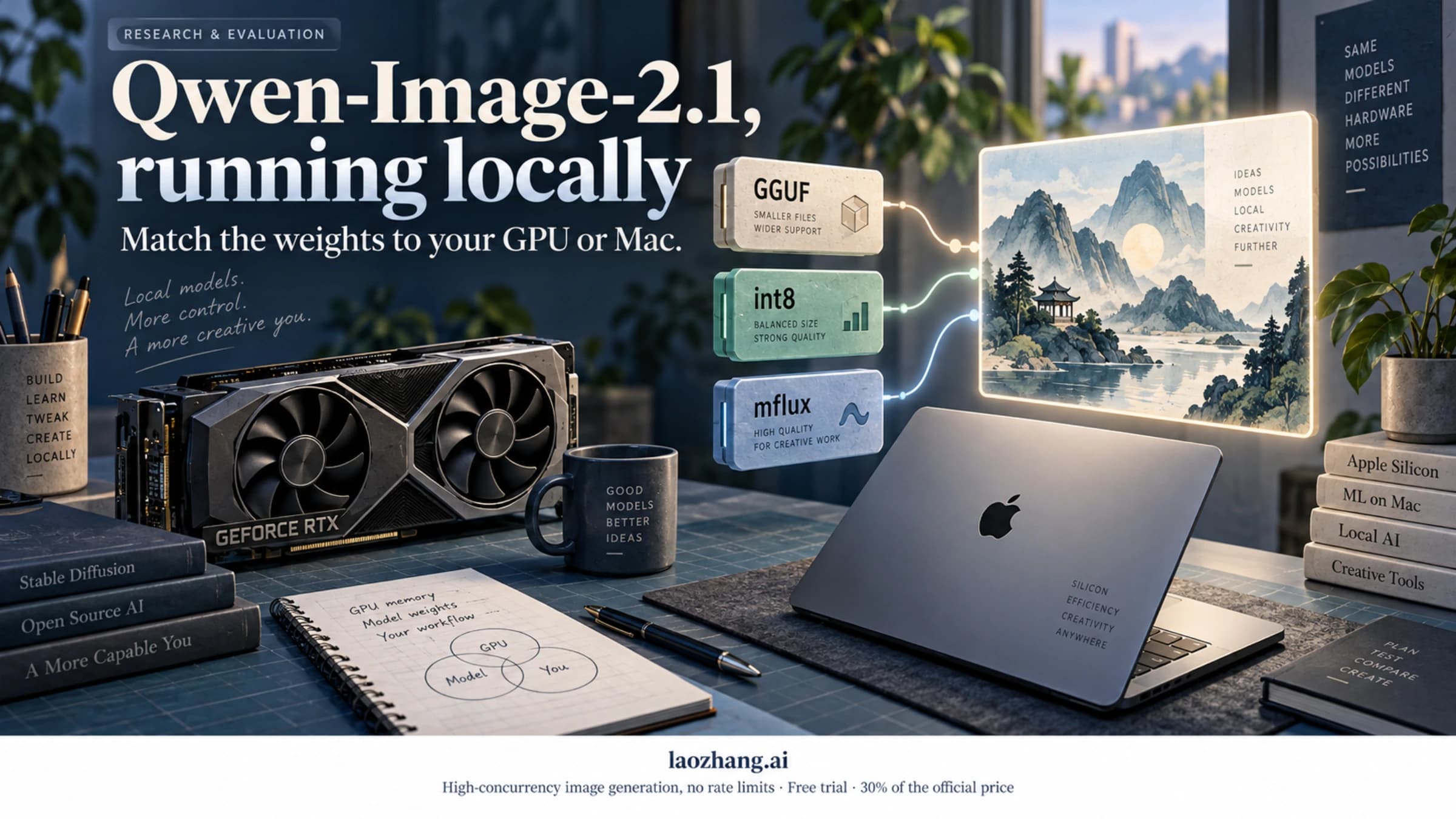 Qwen-Image-2.1 weight files matched to consumer GPU memory tiers and Apple Silicon