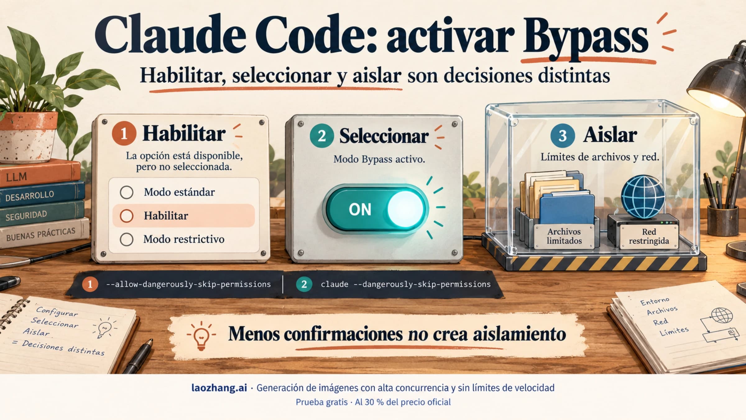 Diferencia entre activar Bypass, habilitar su selección y aislar recursos del proceso