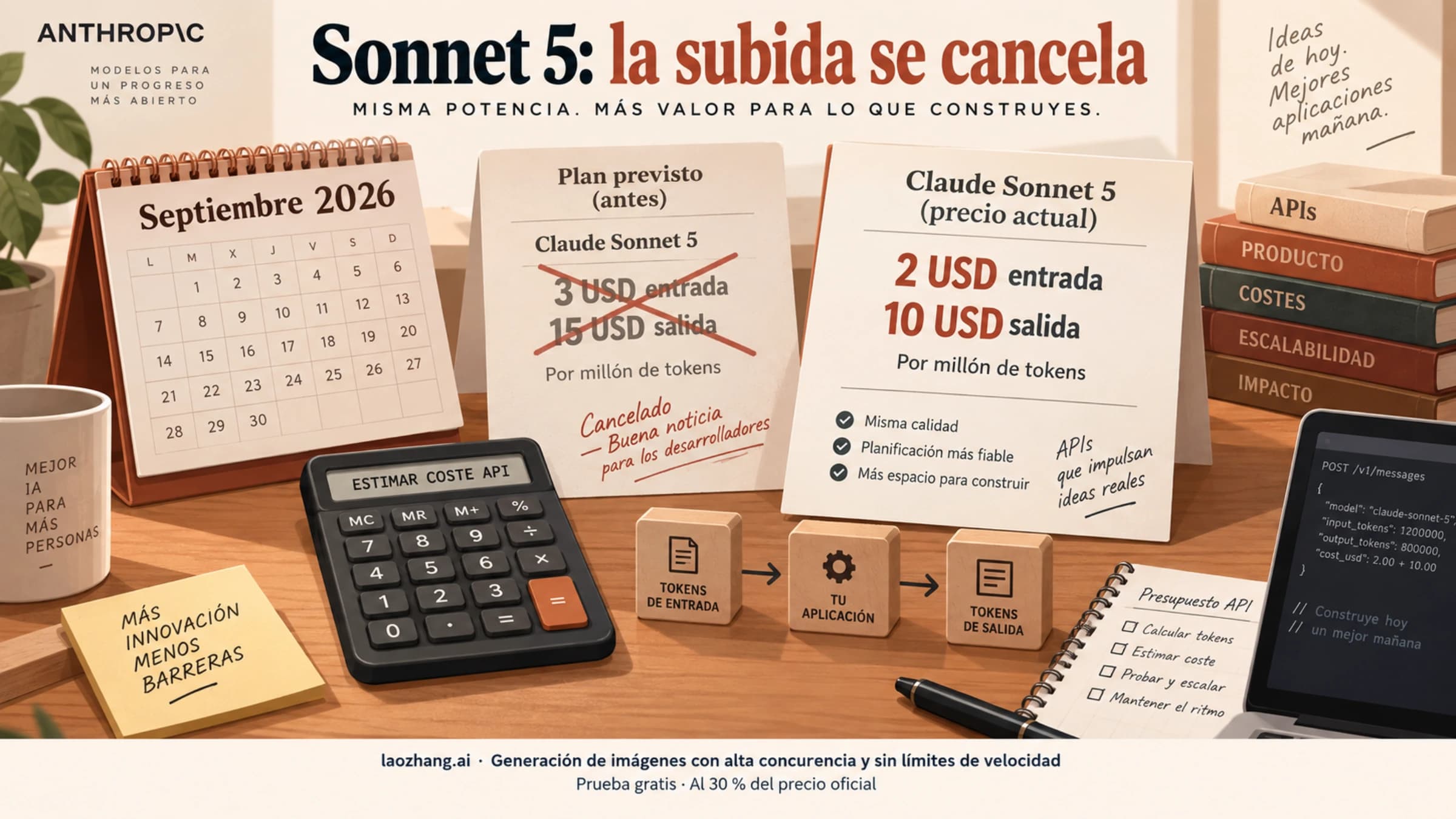Ilustración de portada de la guía de precios de Claude Sonnet 5