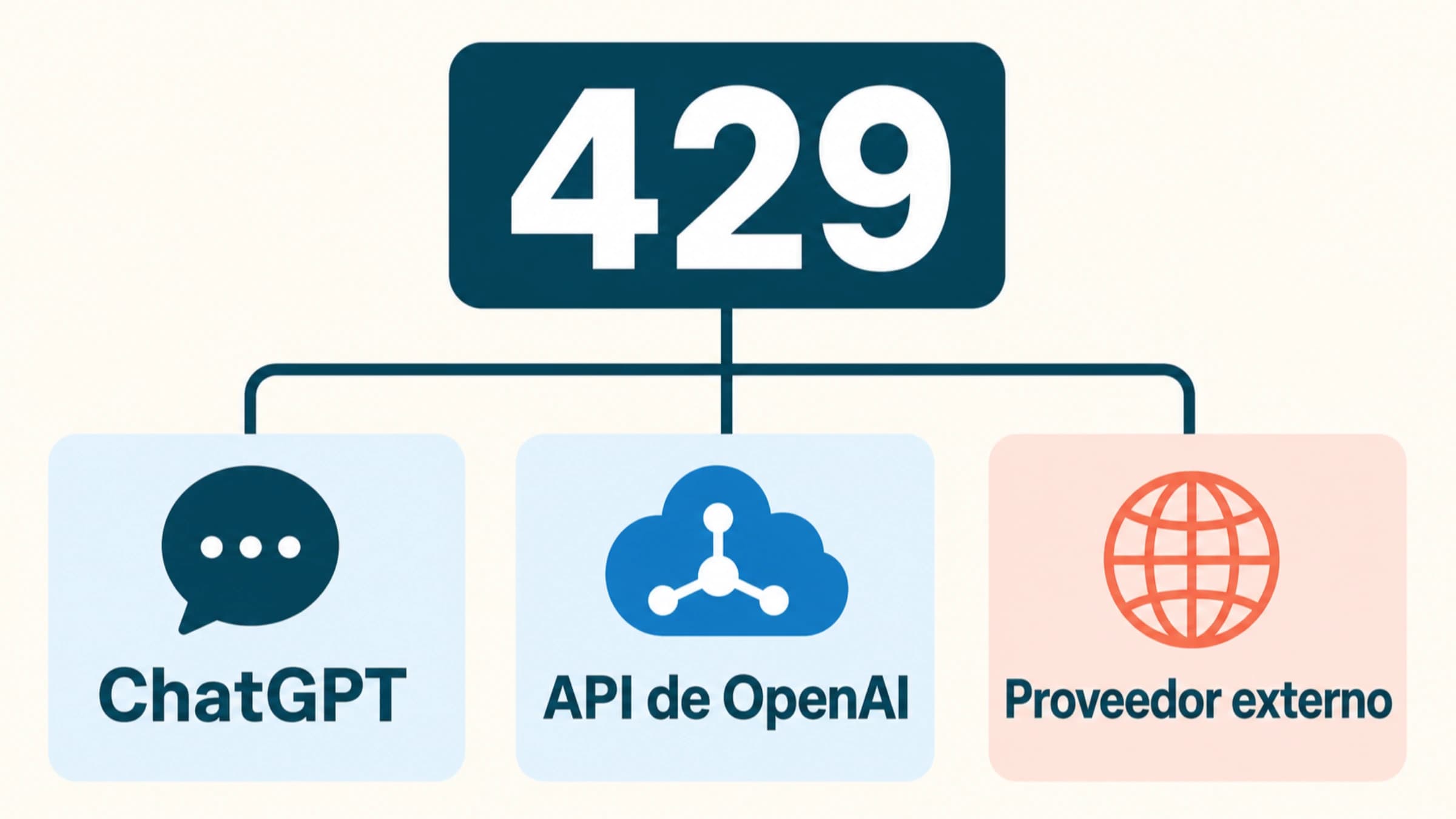 Árbol de diagnóstico que separa un error 429 de Codex entre ChatGPT, API de OpenAI y proveedor externo
