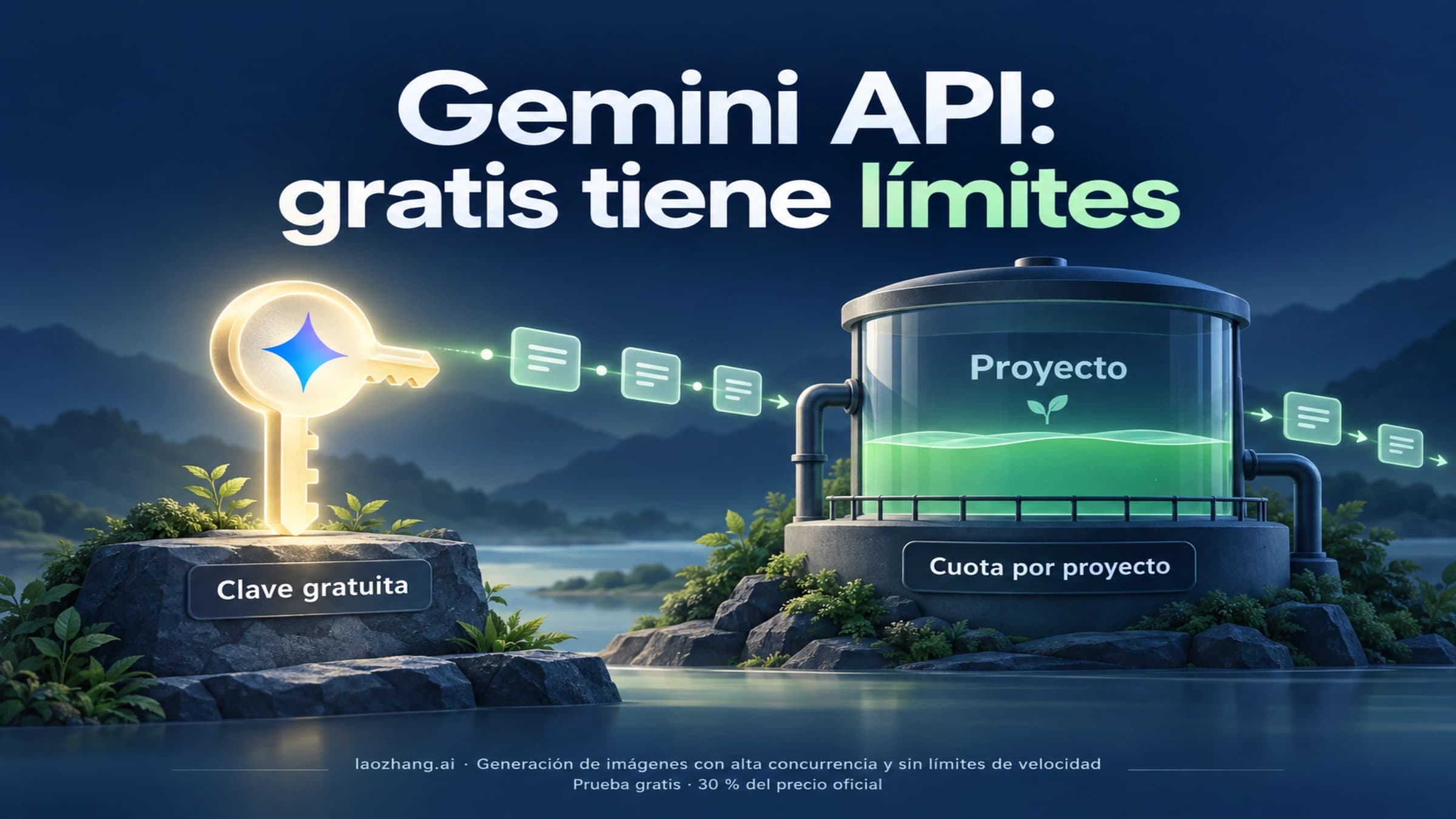La clave gratuita y la cuota limitada de un proyecto de Gemini API