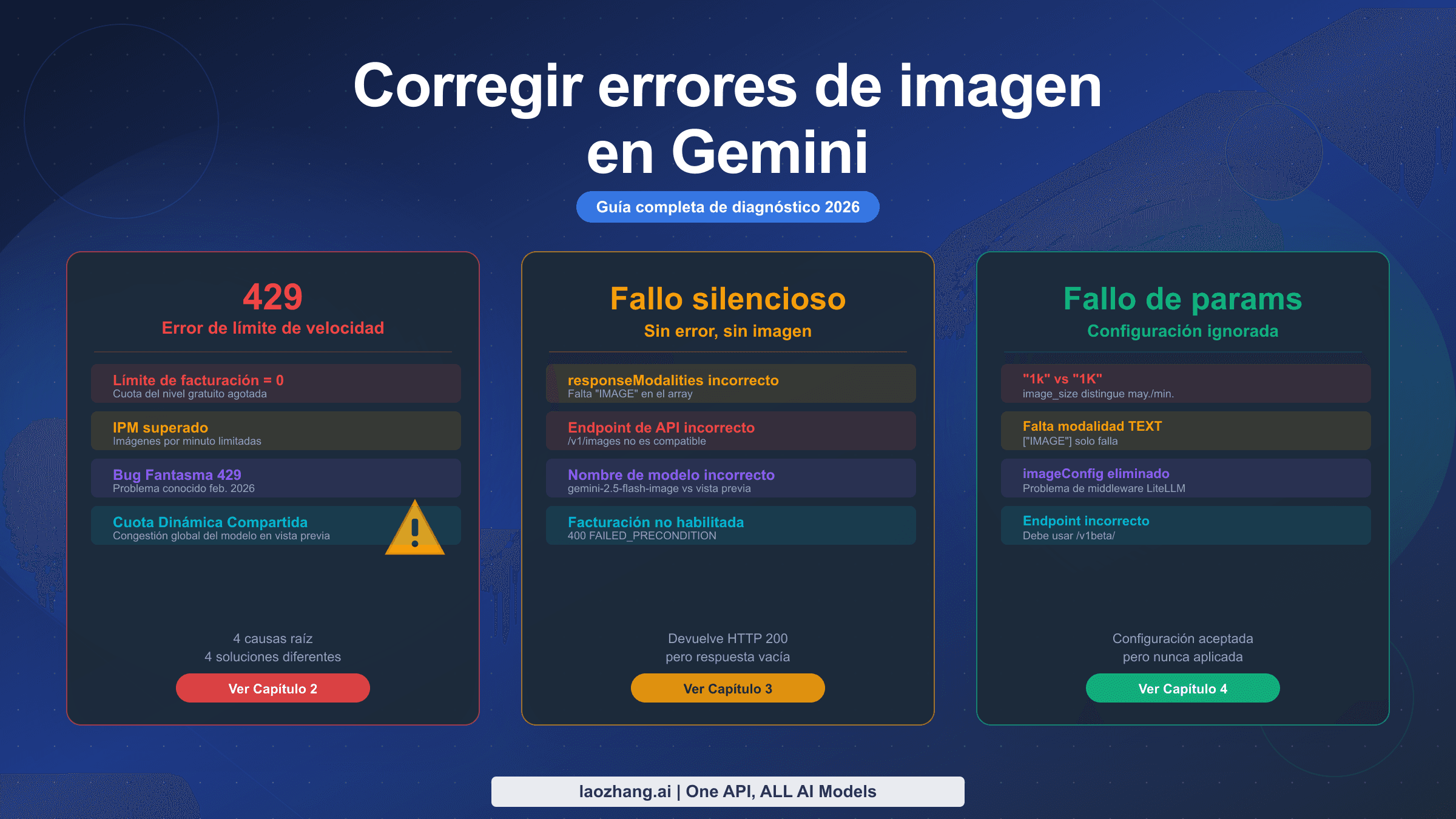 Cómo corregir errores de generación de imágenes en Gemini: Guía completa sobre 429, fallos silenciosos y parámetros rotos
