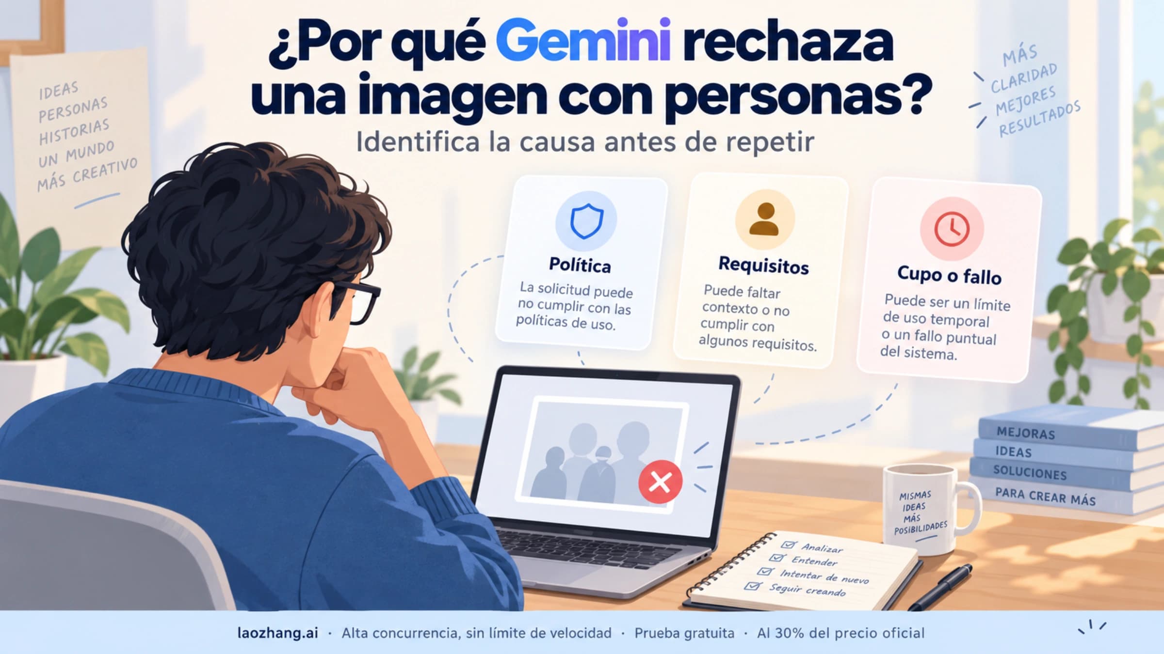 Tres causas distintas que conviene revisar ante un rechazo de imágenes con personas en Gemini