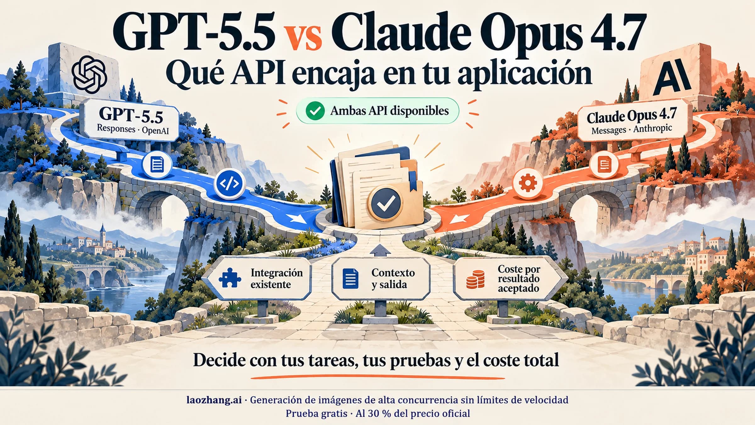 Comparación de GPT-5.5 y Claude Opus 4.7 para elegir una integración y evaluar sus resultados