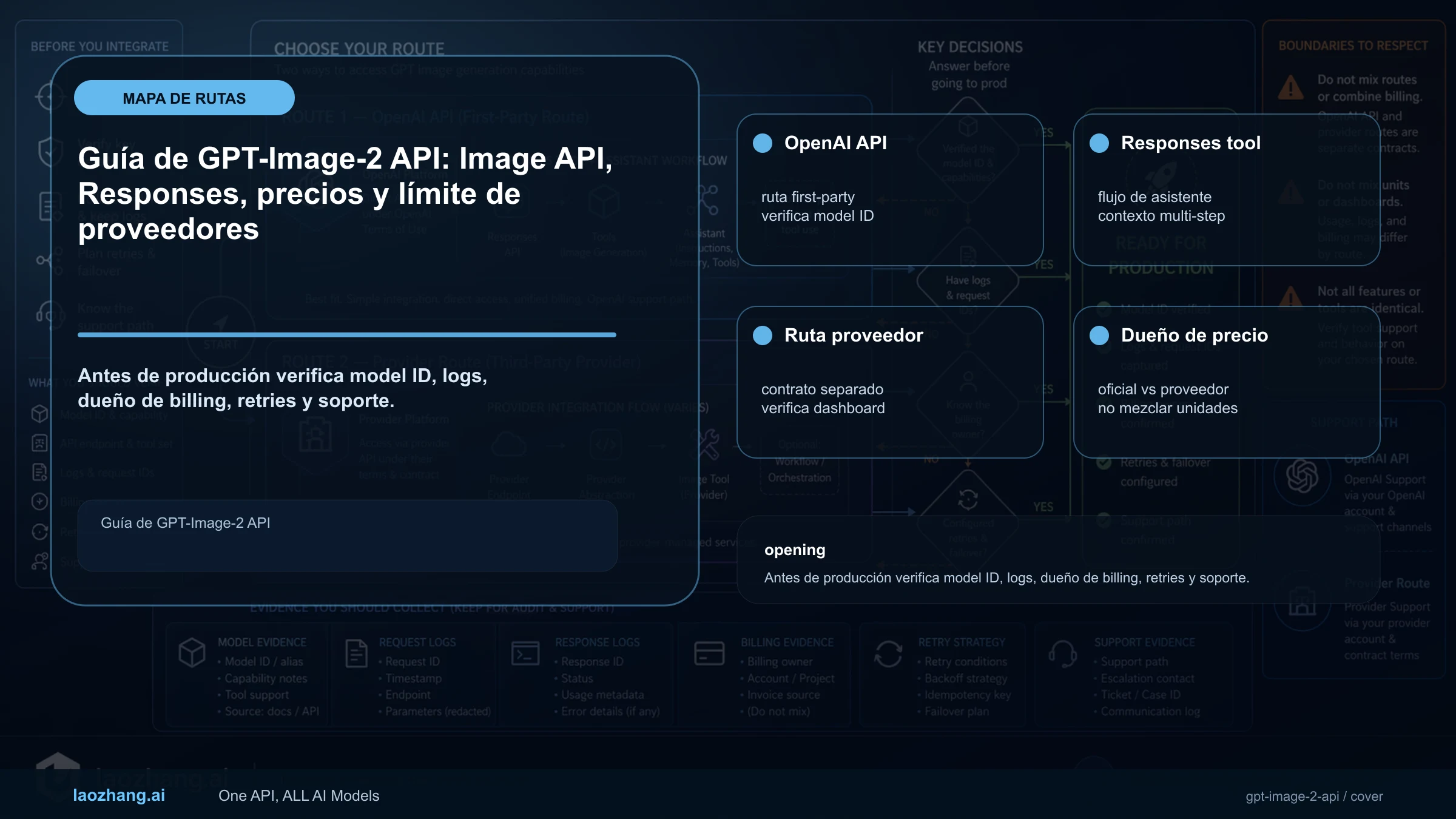 Guía de GPT-Image-2 API: Image API, Responses, precios y límite de proveedores mapa de ruta y evidencia