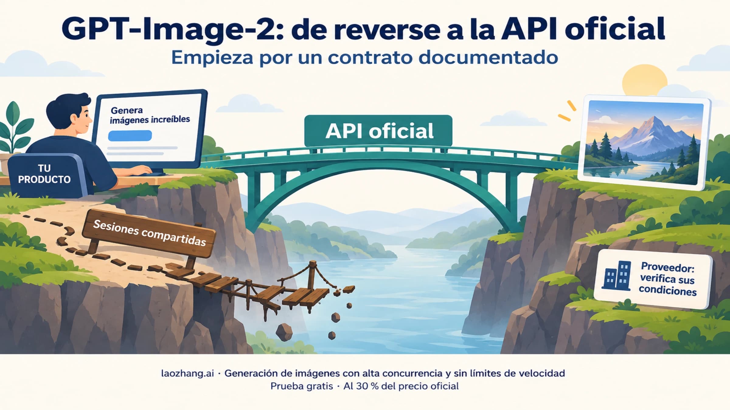 La API oficial como ruta documentada frente a las sesiones compartidas y las condiciones propias de un proveedor