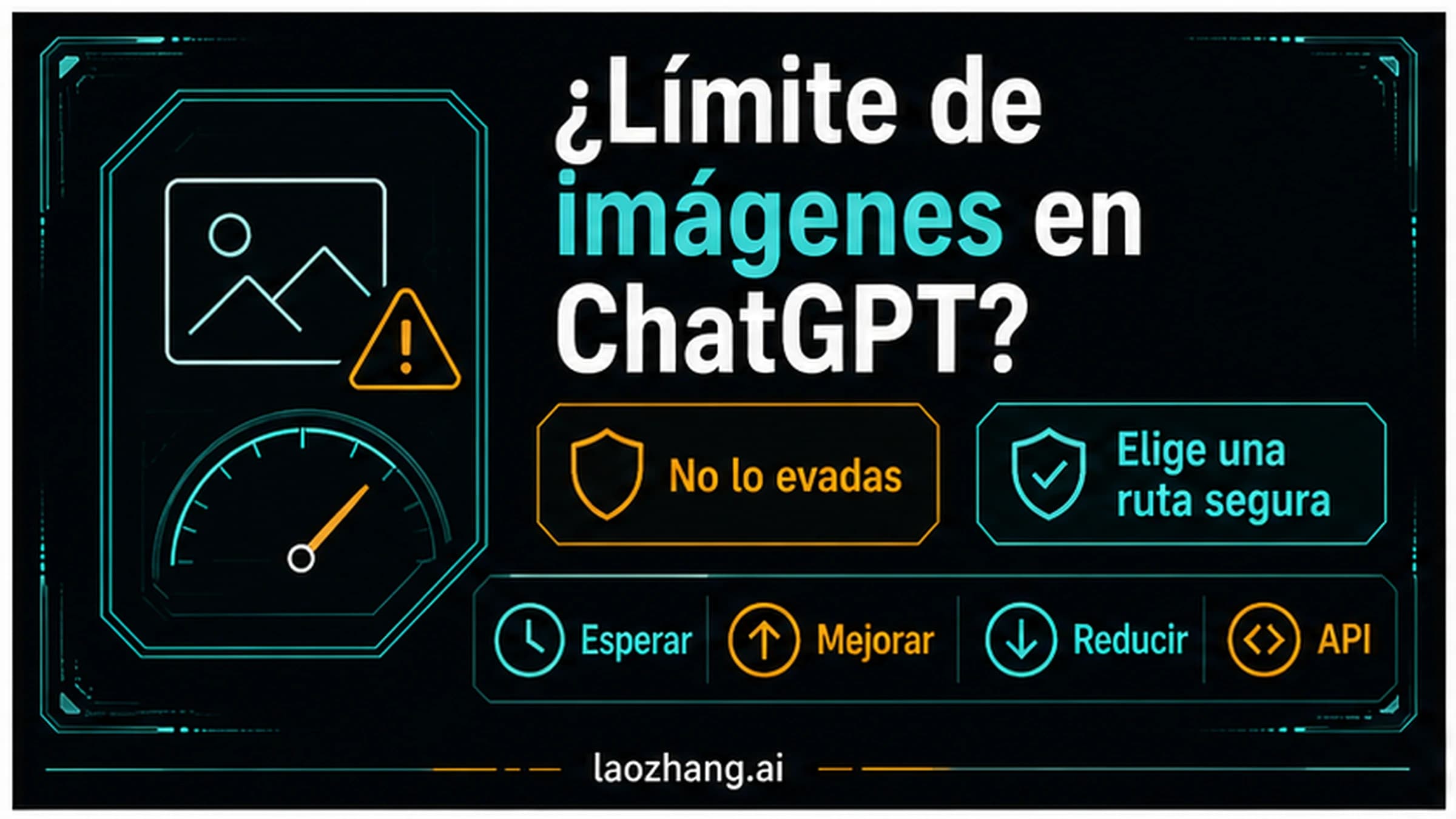 Panel técnico con rutas seguras después de alcanzar límites de imágenes en ChatGPT