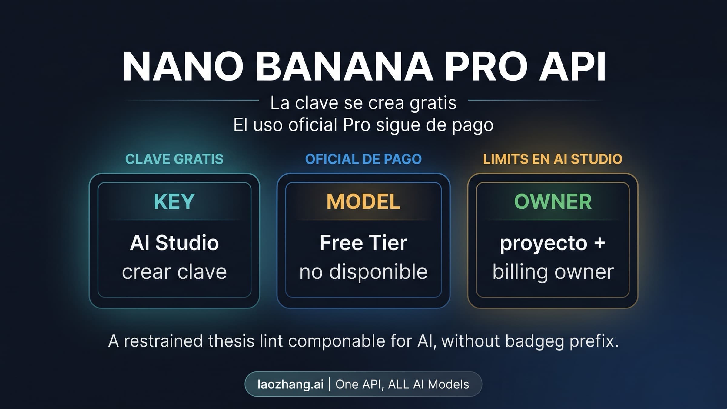 Mapa de Nano Banana Pro API con clave gratis, uso oficial de pago y facturacion del proyecto