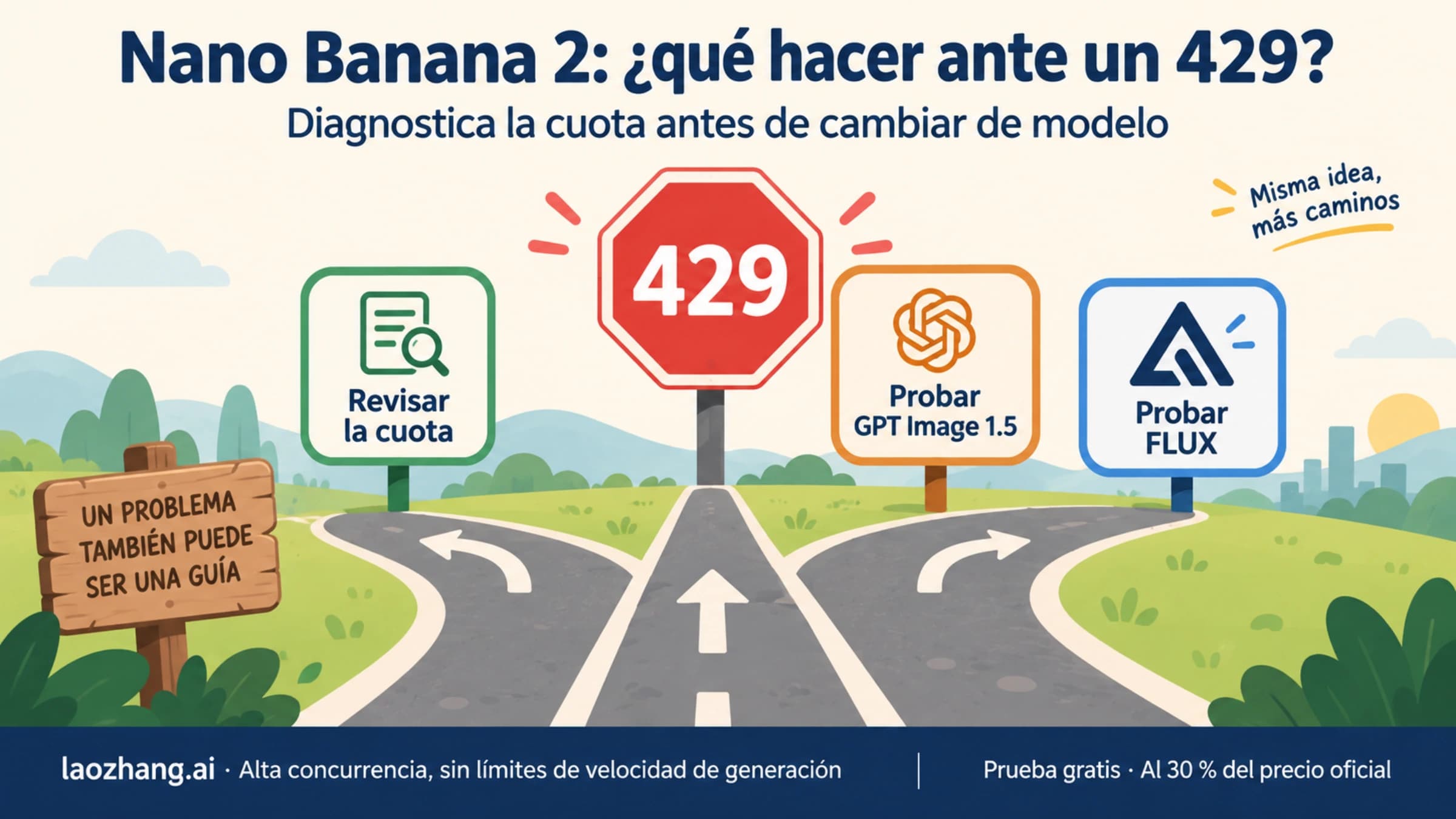 Rutas de diagnóstico y alternativas ante un 429 de Nano Banana 2