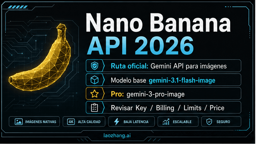 Mapa de la ruta oficial de Nano Banana API con Gemini API y AI Studio como camino principal