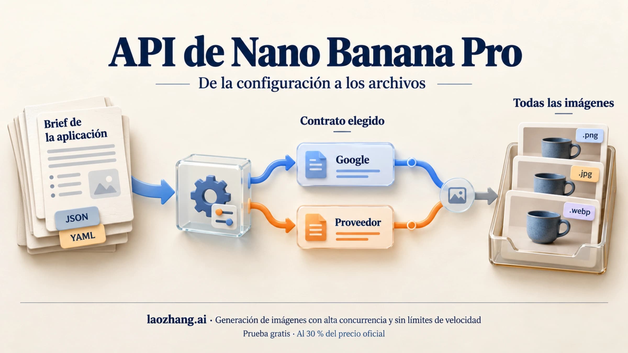 Del brief JSON o YAML al contrato elegido y al guardado de todas las imágenes
