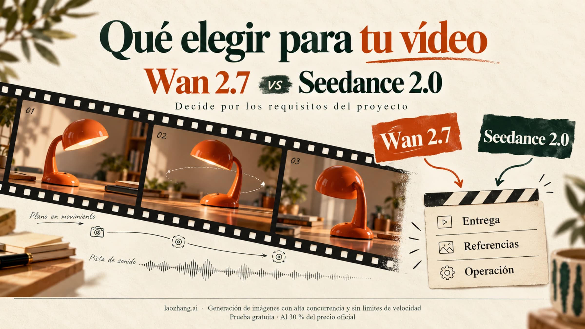 Ilustración de Wan 2.7 y Seedance 2.0 para elegir un flujo de creación audiovisual
