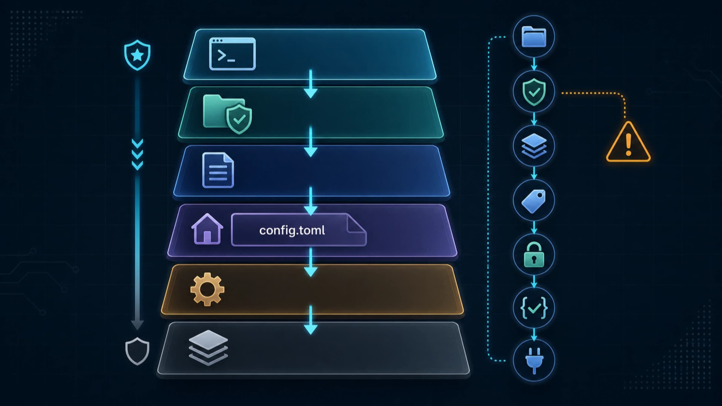 Codex config.toml の設定レイヤーと反映されない原因を整理した図