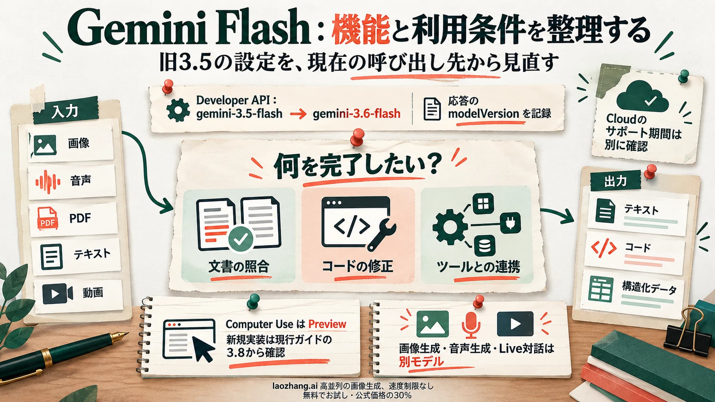 Gemini Flashの機能と利用条件を整理する判断ボード