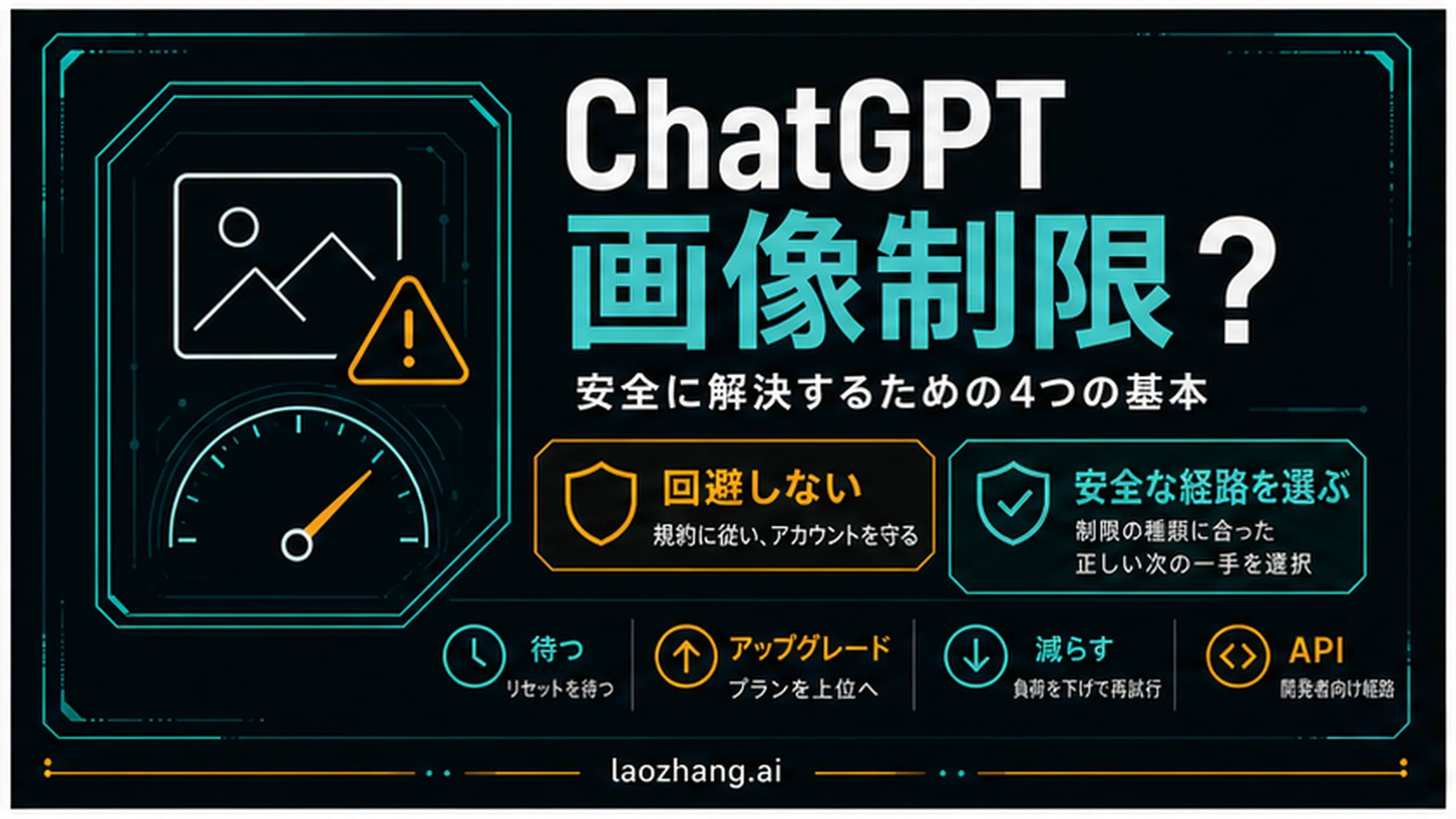 ChatGPT画像制限後の安全な対応経路を示す情報ボード