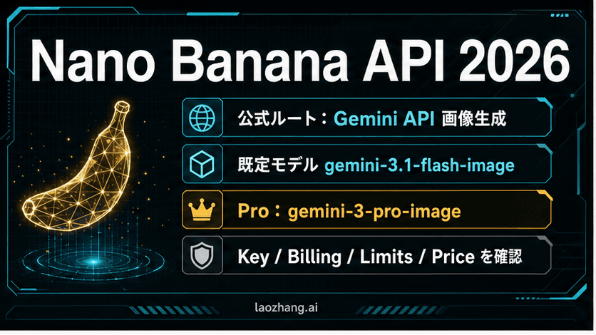 Gemini API と AI Studio を中心にした公式 Nano Banana API ルート図