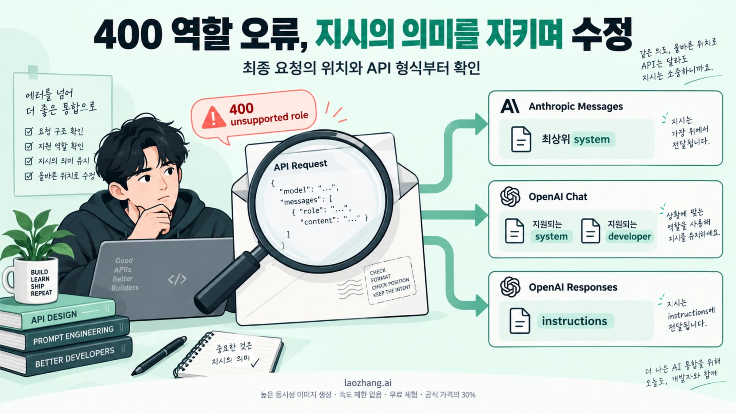 API별 지시 위치를 구분해 400 역할 오류를 수정하는 안내 그림