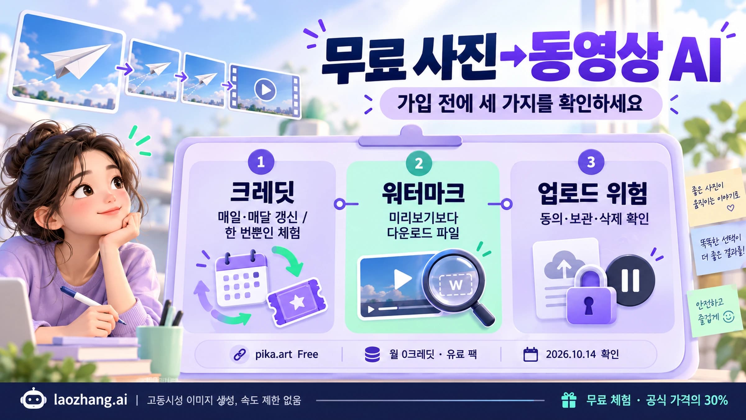 사진을 동영상으로 만드는 무료 AI를 크레딧, 워터마크, 업로드 위험으로 고르는 판단 보드
