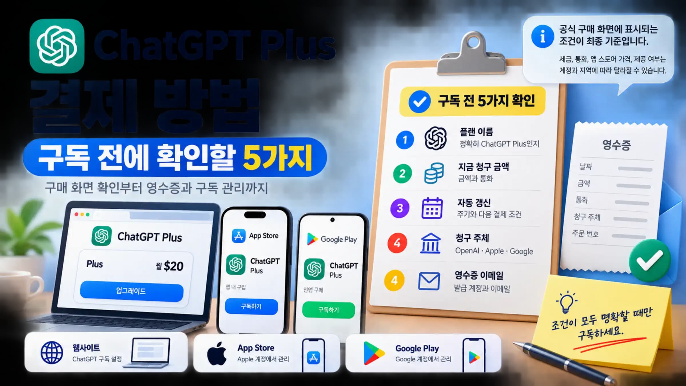 ChatGPT Plus 구독 전 공식 구매 조건 확인 가이드