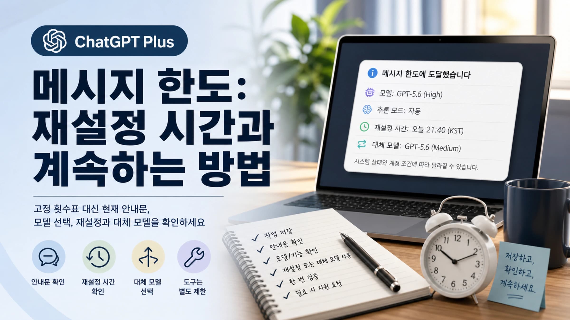 ChatGPT Plus 메시지 한도 안내, 재설정과 안전한 복구 가이드