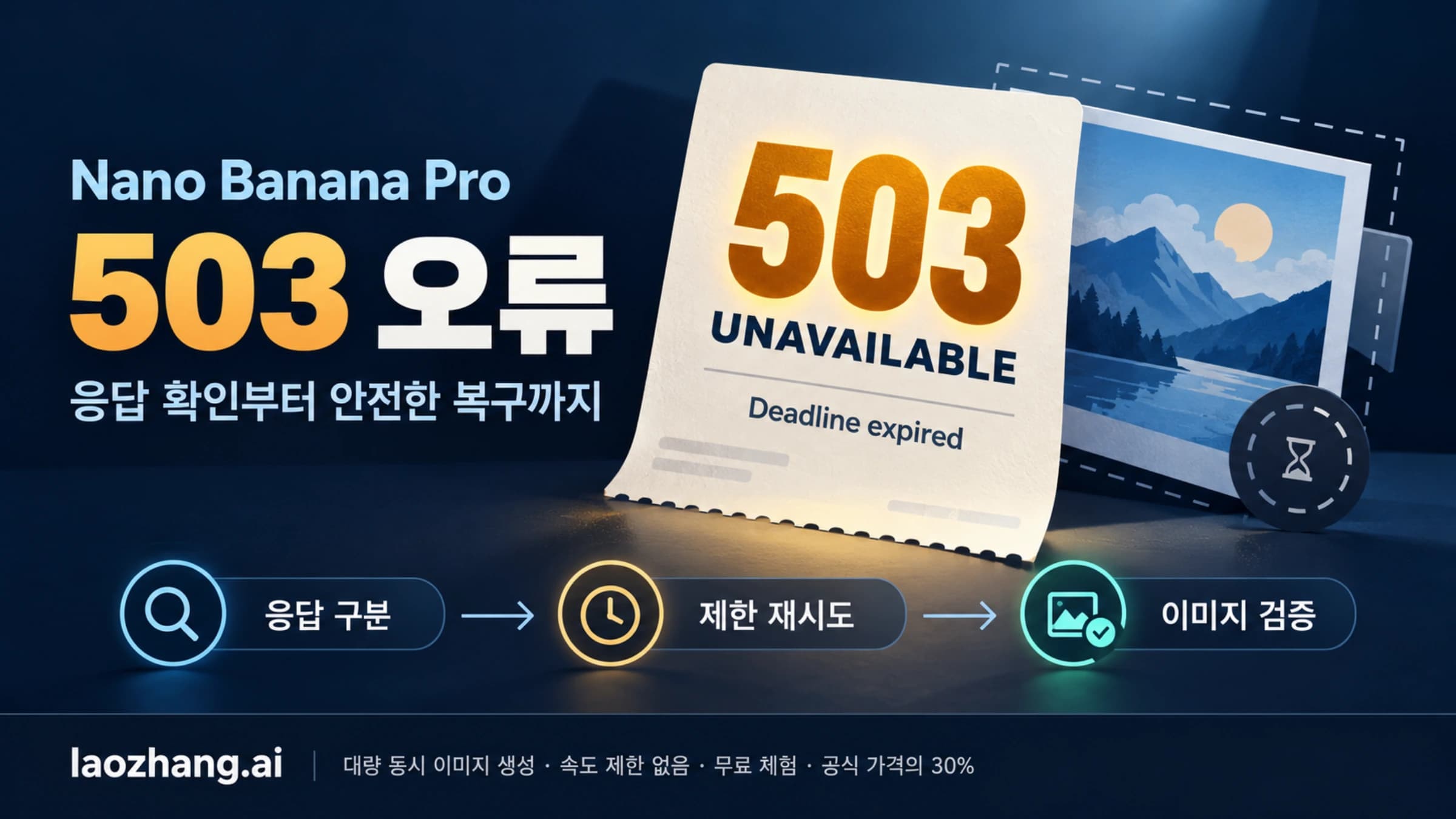 Nano Banana Pro 503 오류에서 응답 구분, 제한된 재시도, 실제 이미지 검증으로 이어지는 안내