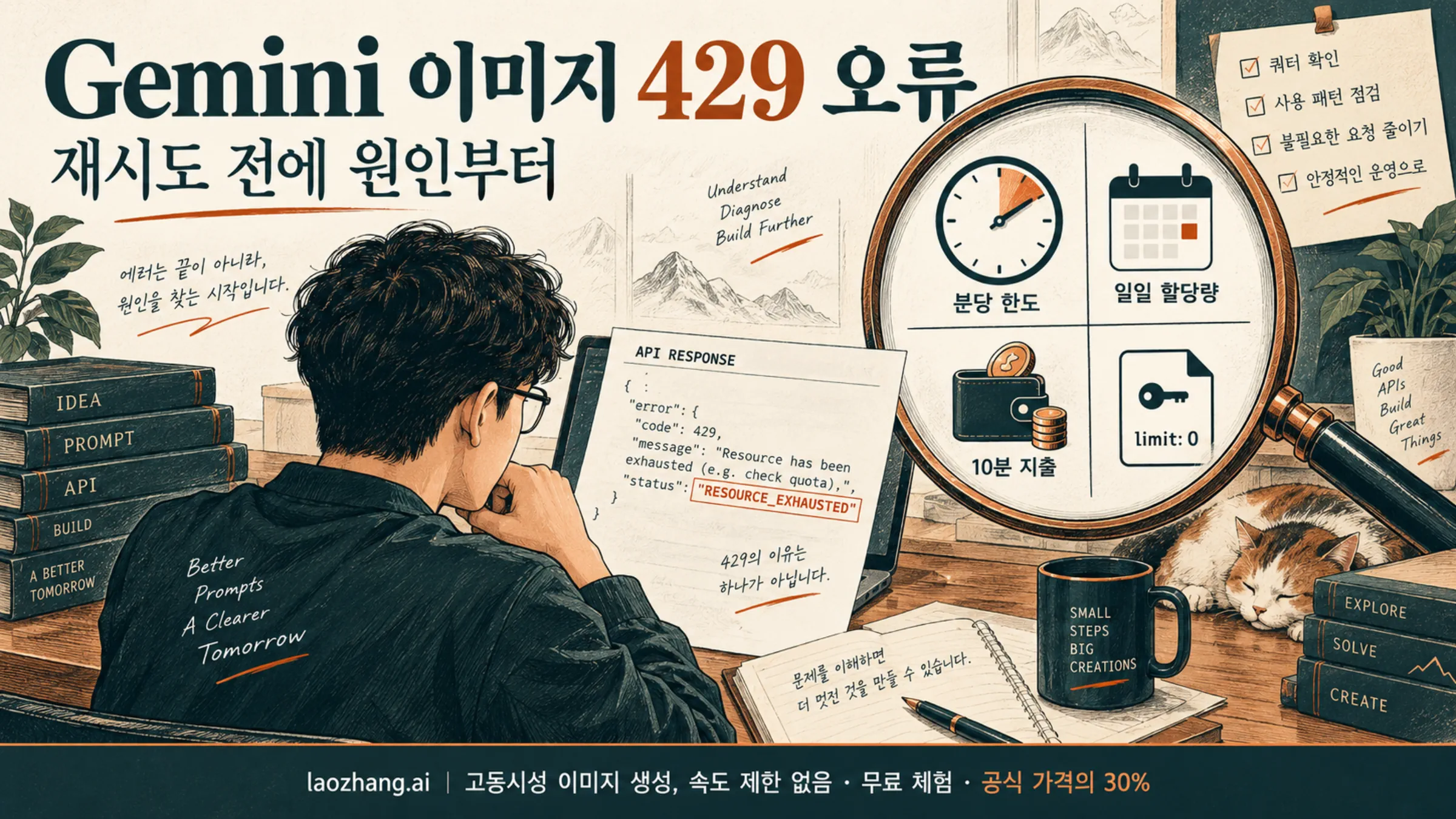 Gemini 이미지 429를 분당 한도, 일일 할당량, 지출 한도와 결제 상태로 나누는 표지