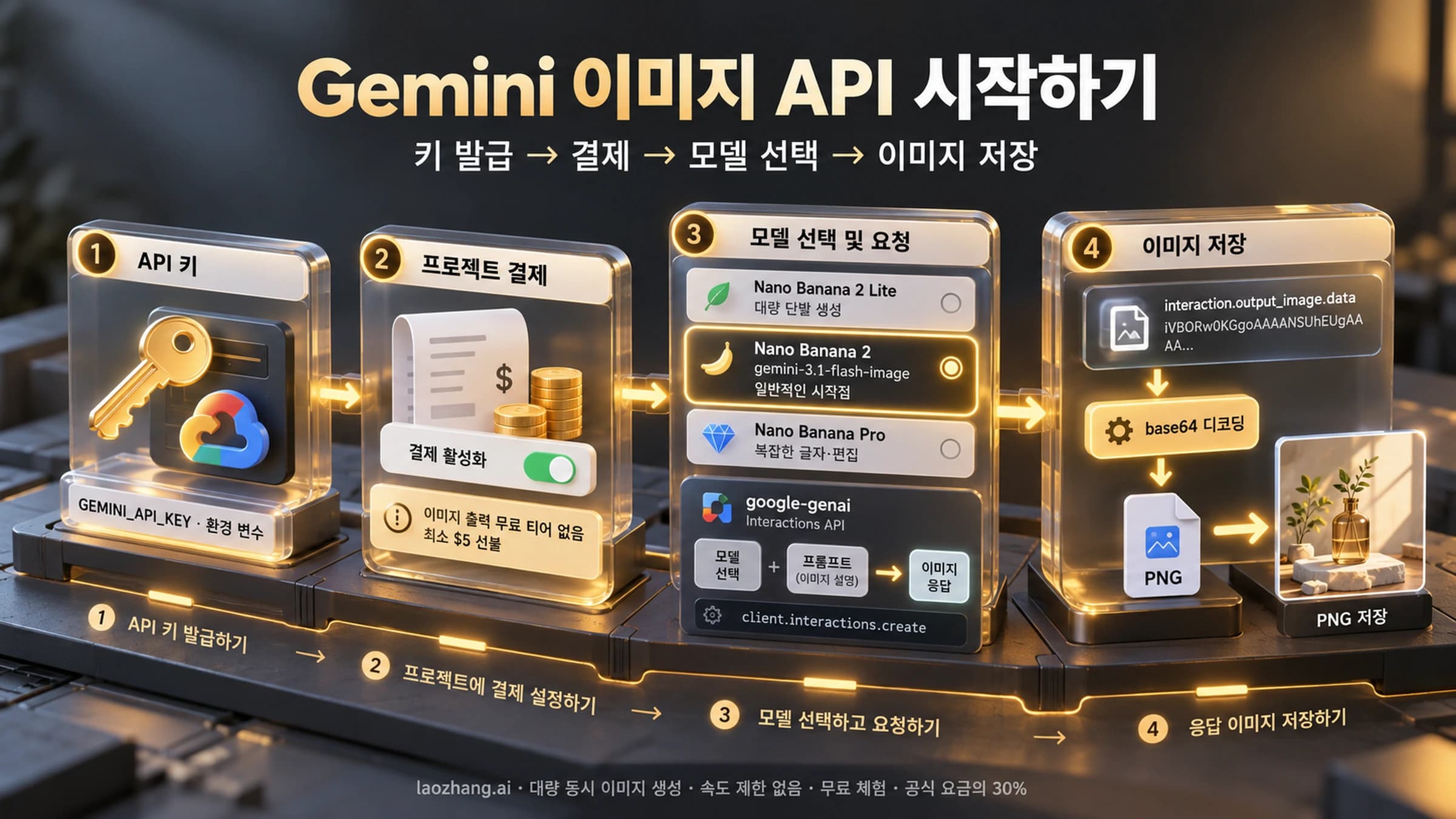 Gemini 이미지 API 키, 결제, 모델 선택과 이미지 응답 저장의 연결 흐름