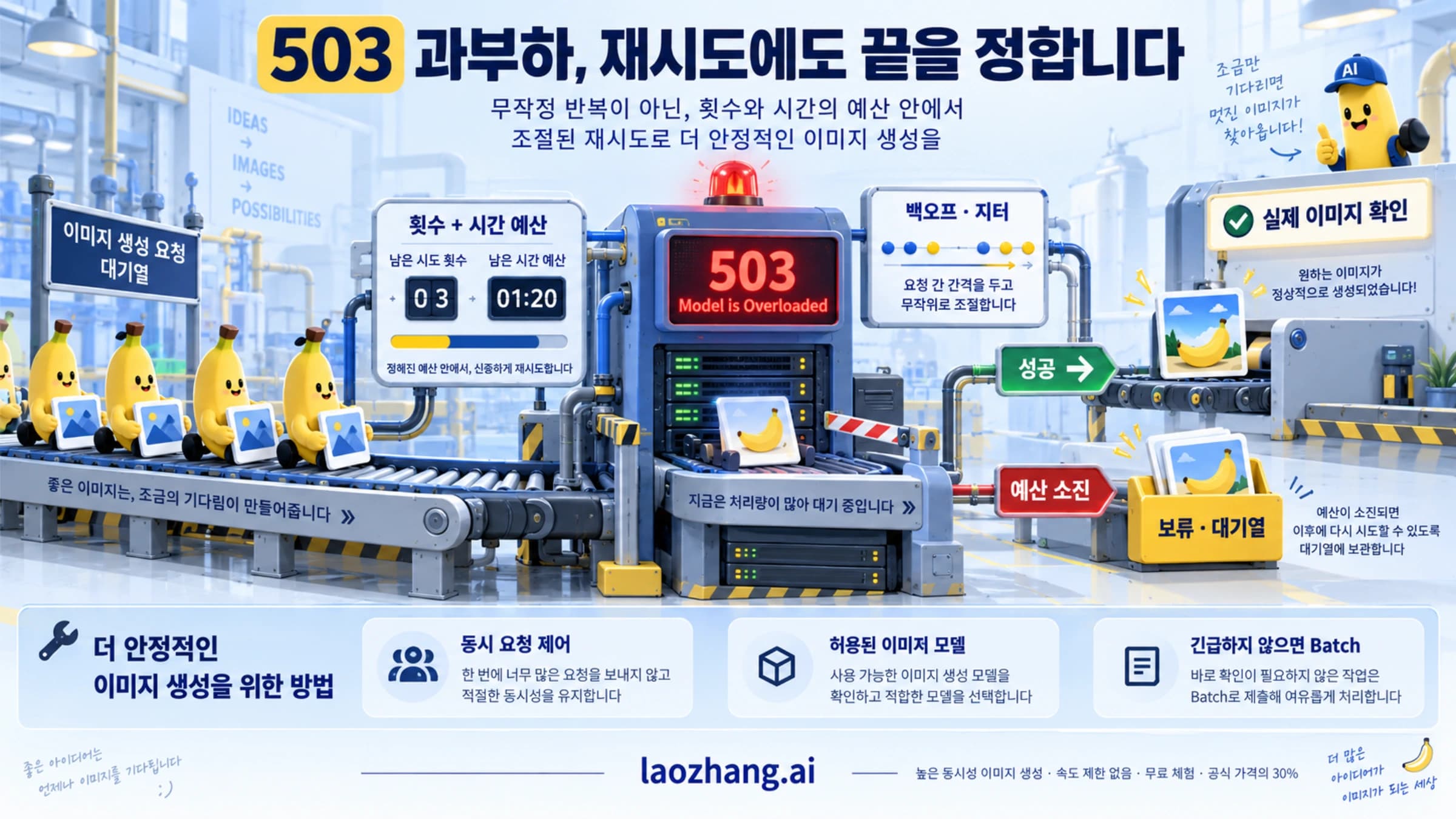 503 과부하에서 백오프와 시도·시간 예산을 정하고 실제 이미지와 보류 상태를 확인하는 안내