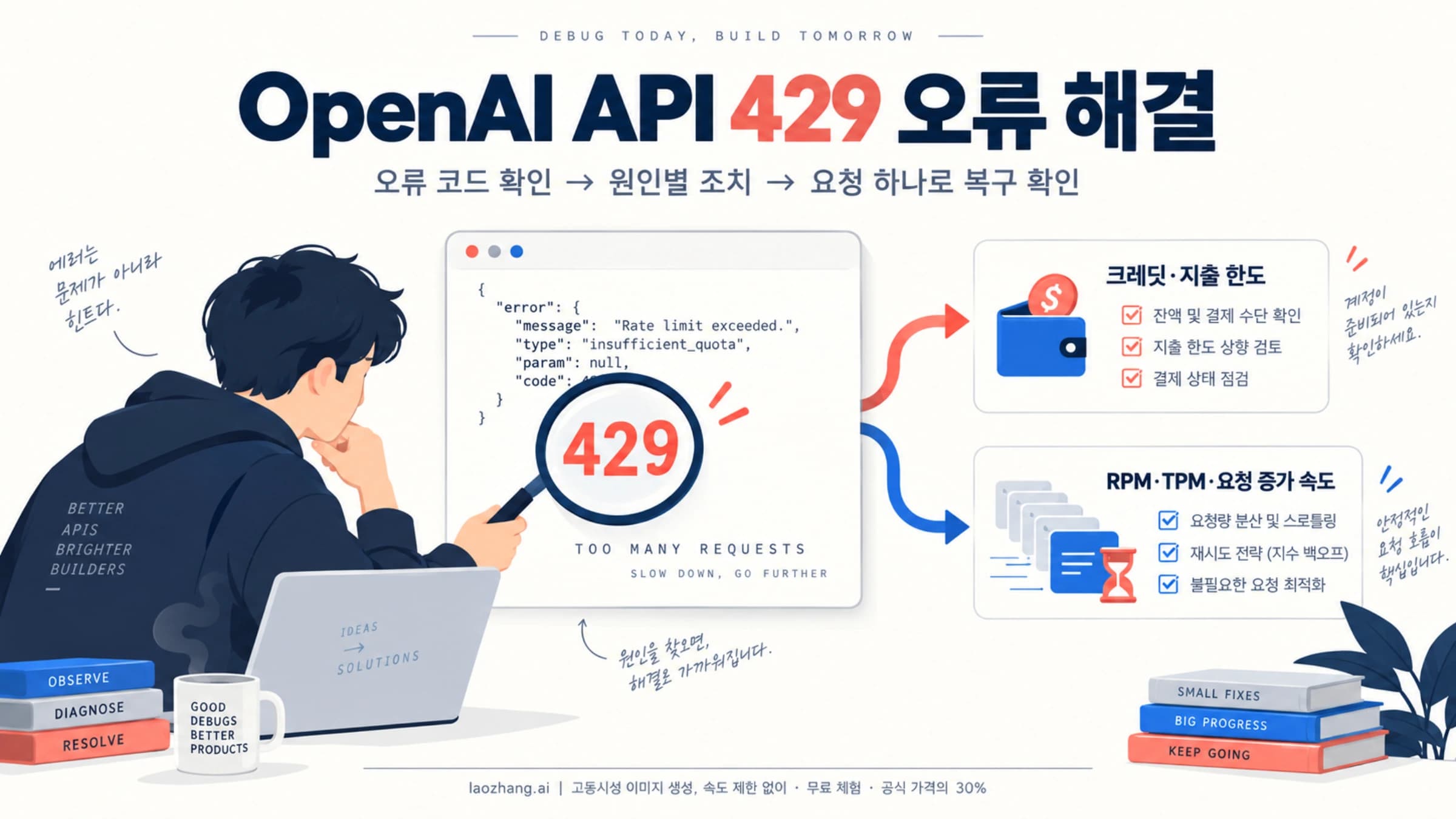 OpenAI API 429의 크레딧·지출 한도와 요청 제한 원인을 구분하는 안내