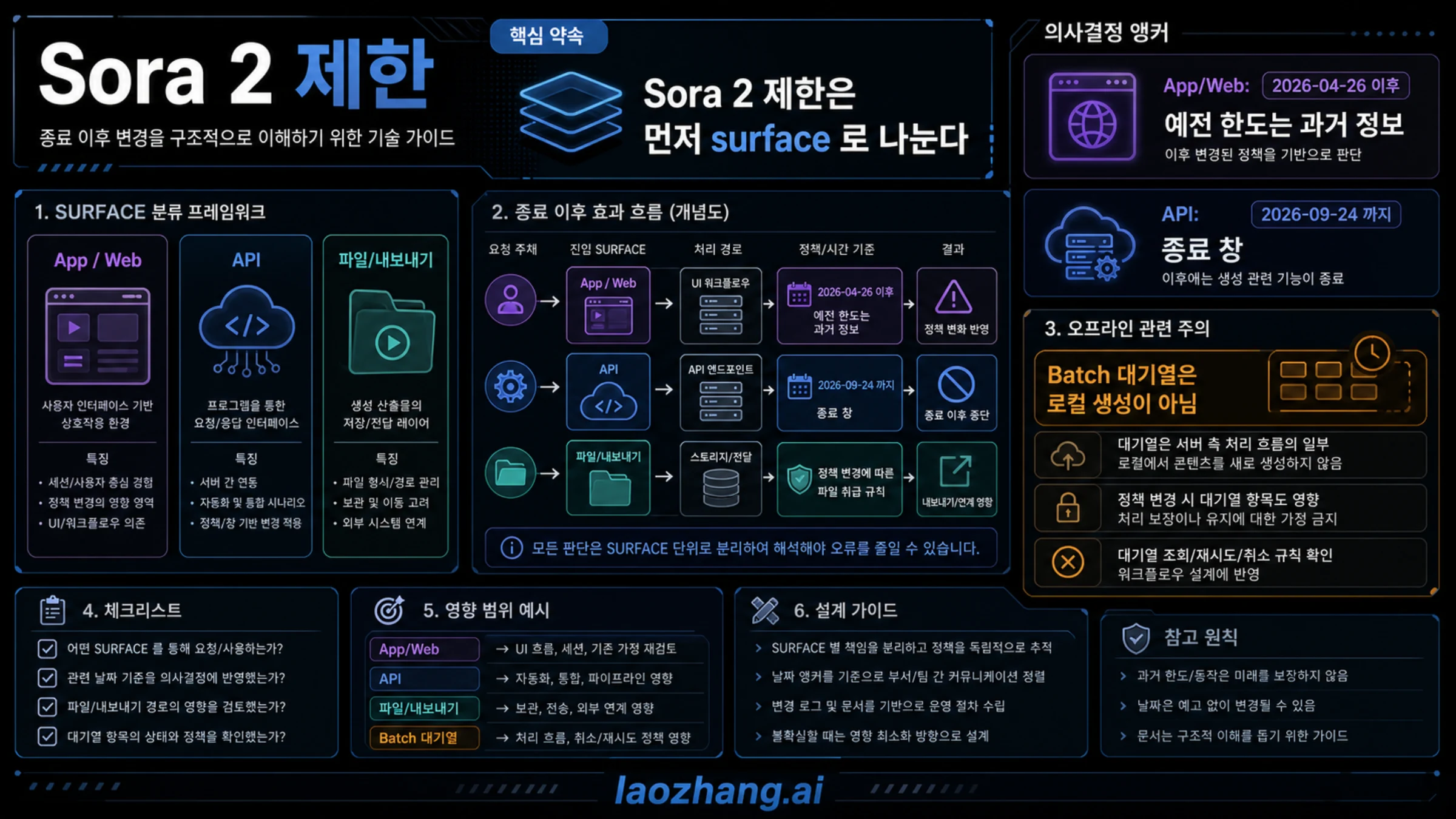 Sora 2 제한 보드: 과거 앱 한도, API 종료 창, Batch 대기열, 내보내기 구분