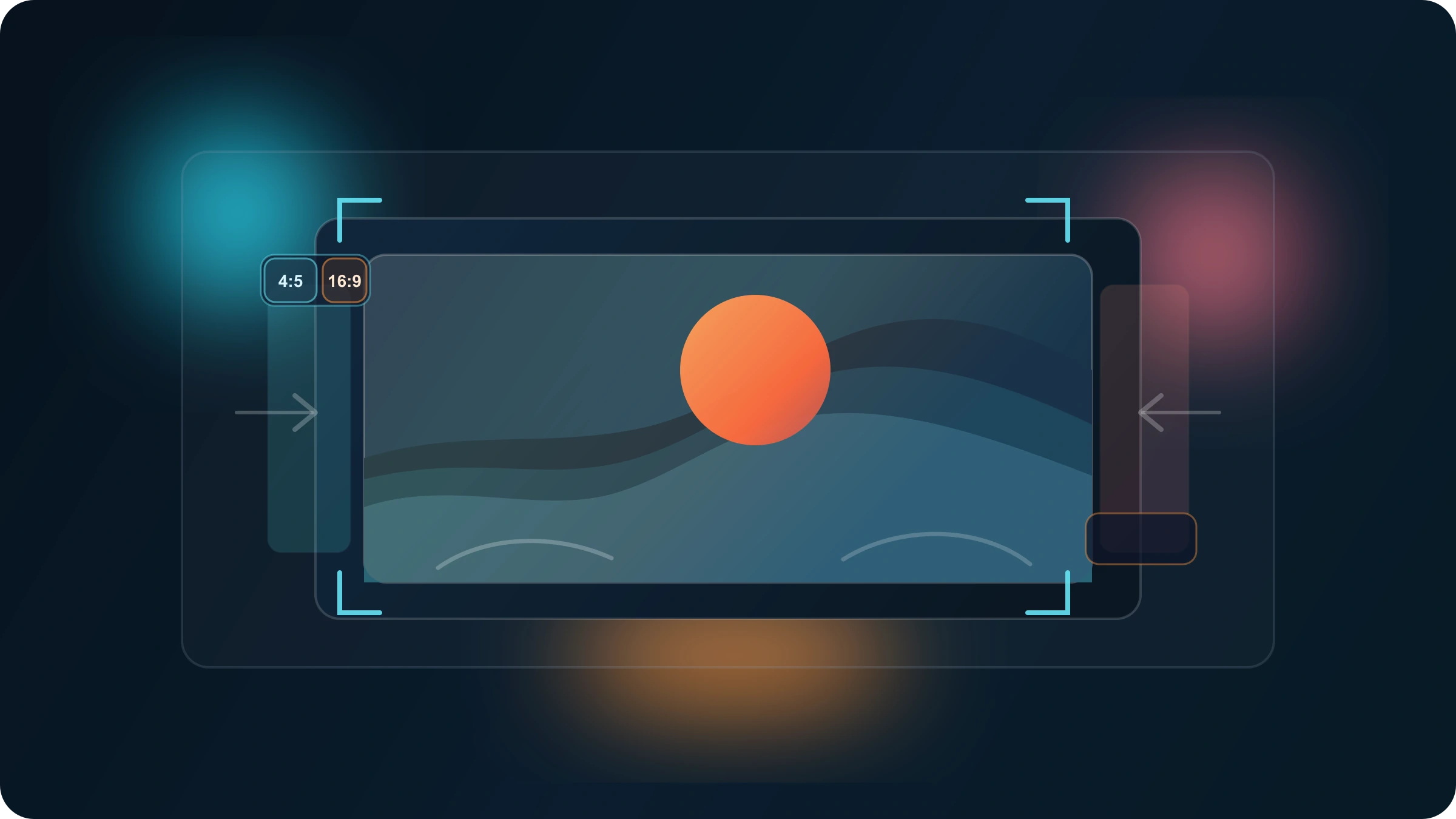Расширение рамки изображения с добавлением пространства вокруг исходного пейзажа