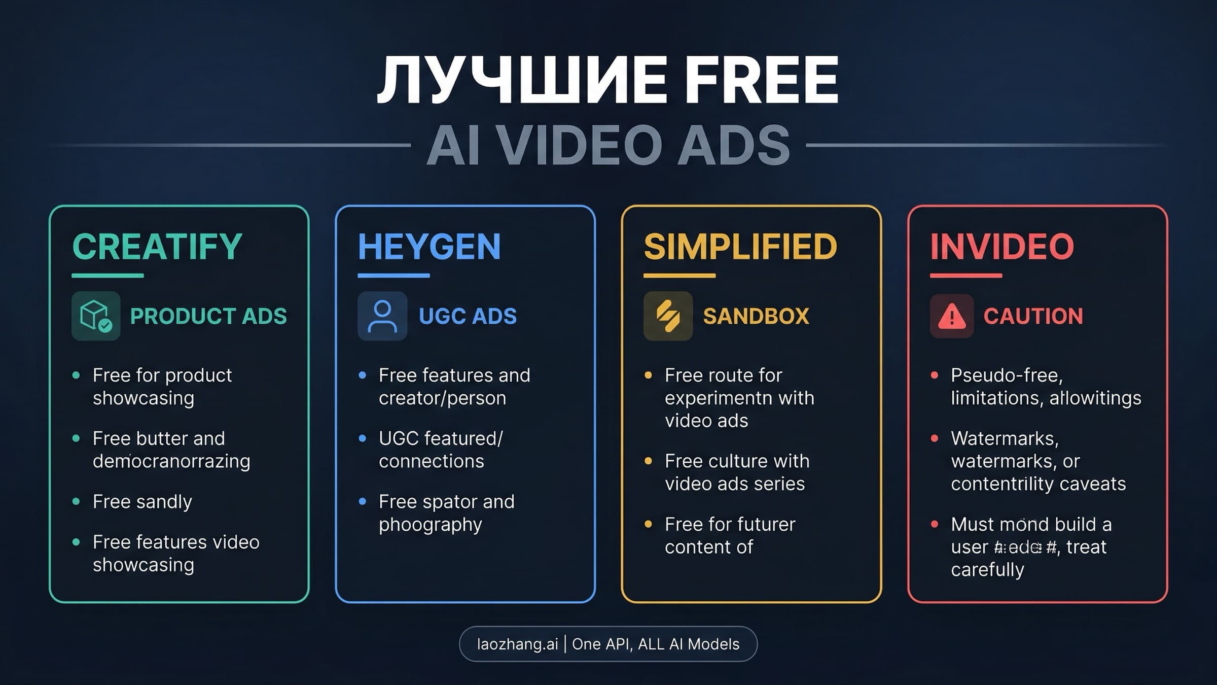 Схема выбора бесплатного AI генератора рекламных видео: товарные ролики, ролики со спикером, sandbox и mixed-contract варианты