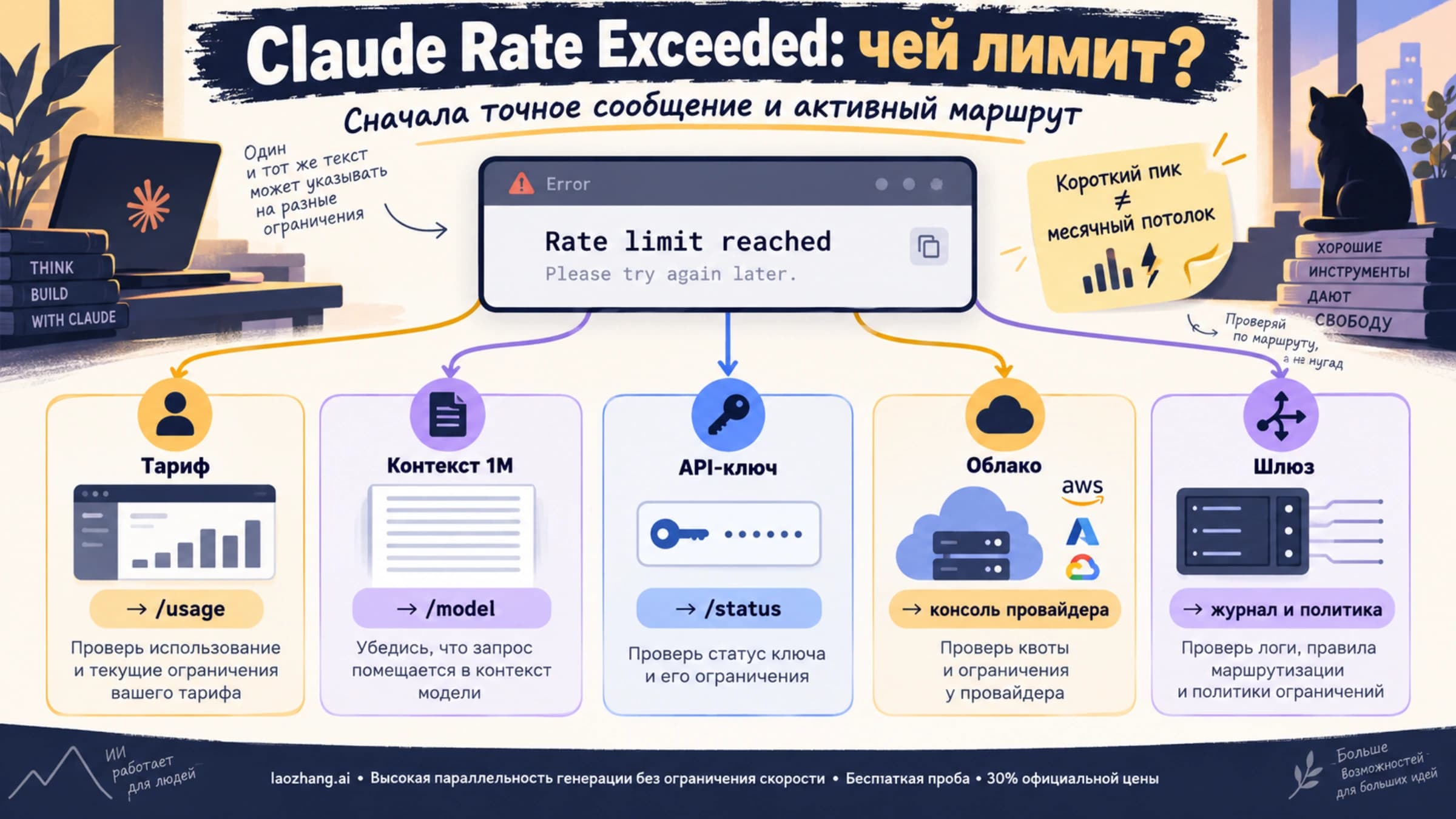 Claude Rate Exceeded: сначала определить владельца лимита и прочитать точное сообщение