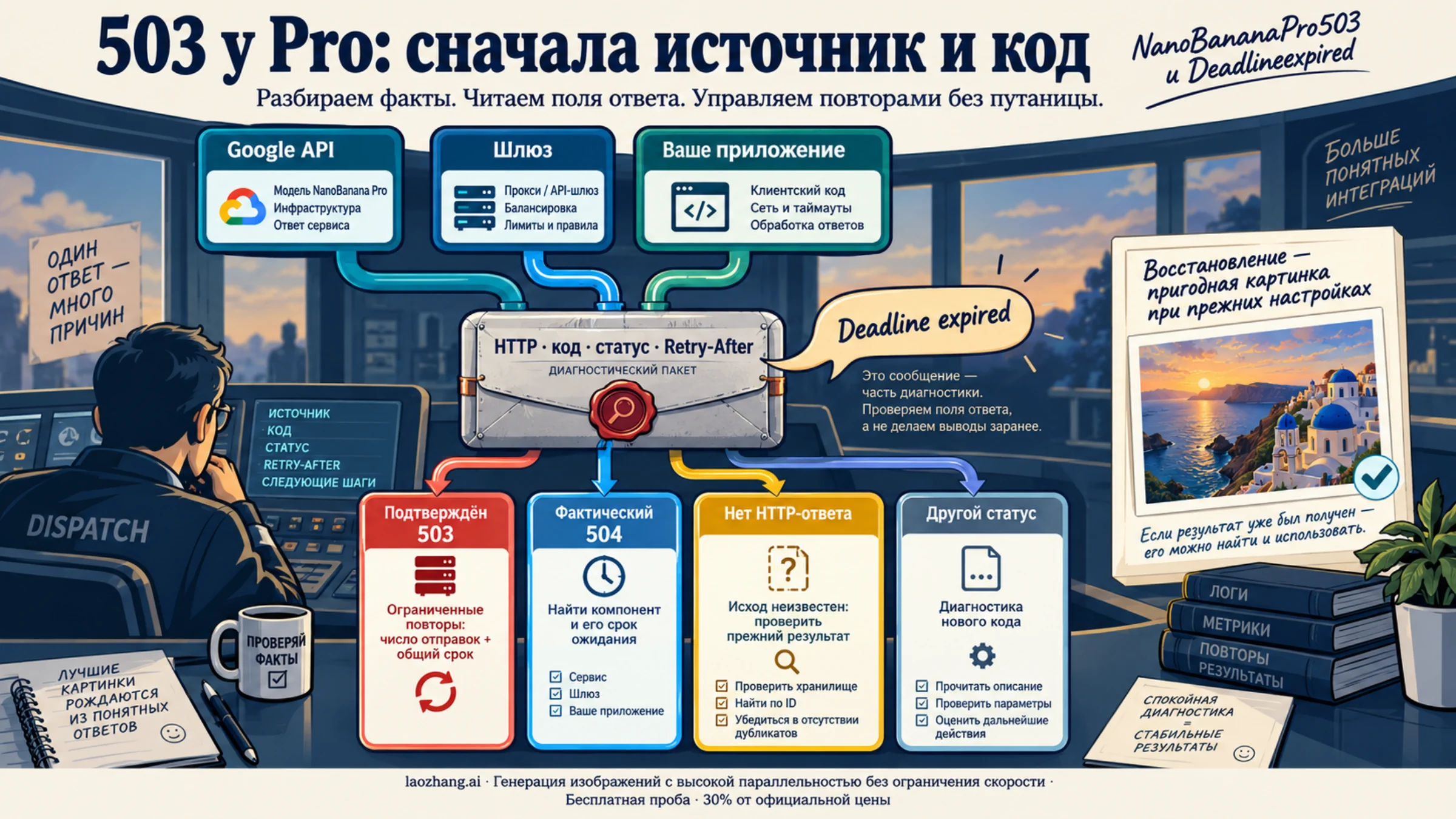 Проверка источника и полей ошибки Pro: отдельные действия для подтверждённого 503, 504, неизвестного сетевого исхода и нового кода
