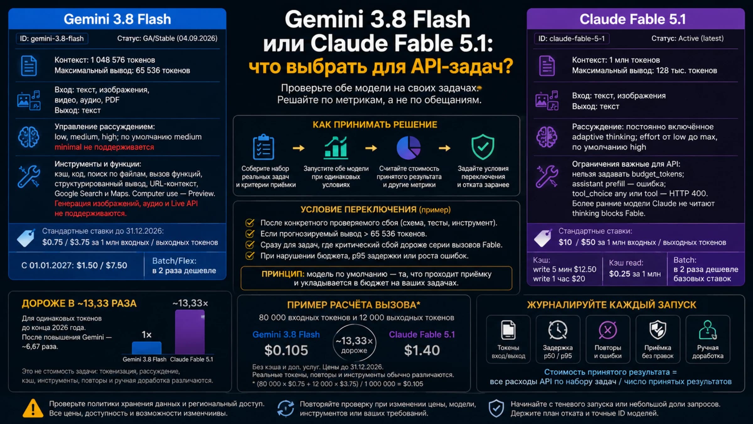 Выбор между Gemini 3.8 Flash и Claude Fable 5.1 по измеримым результатам API-задач