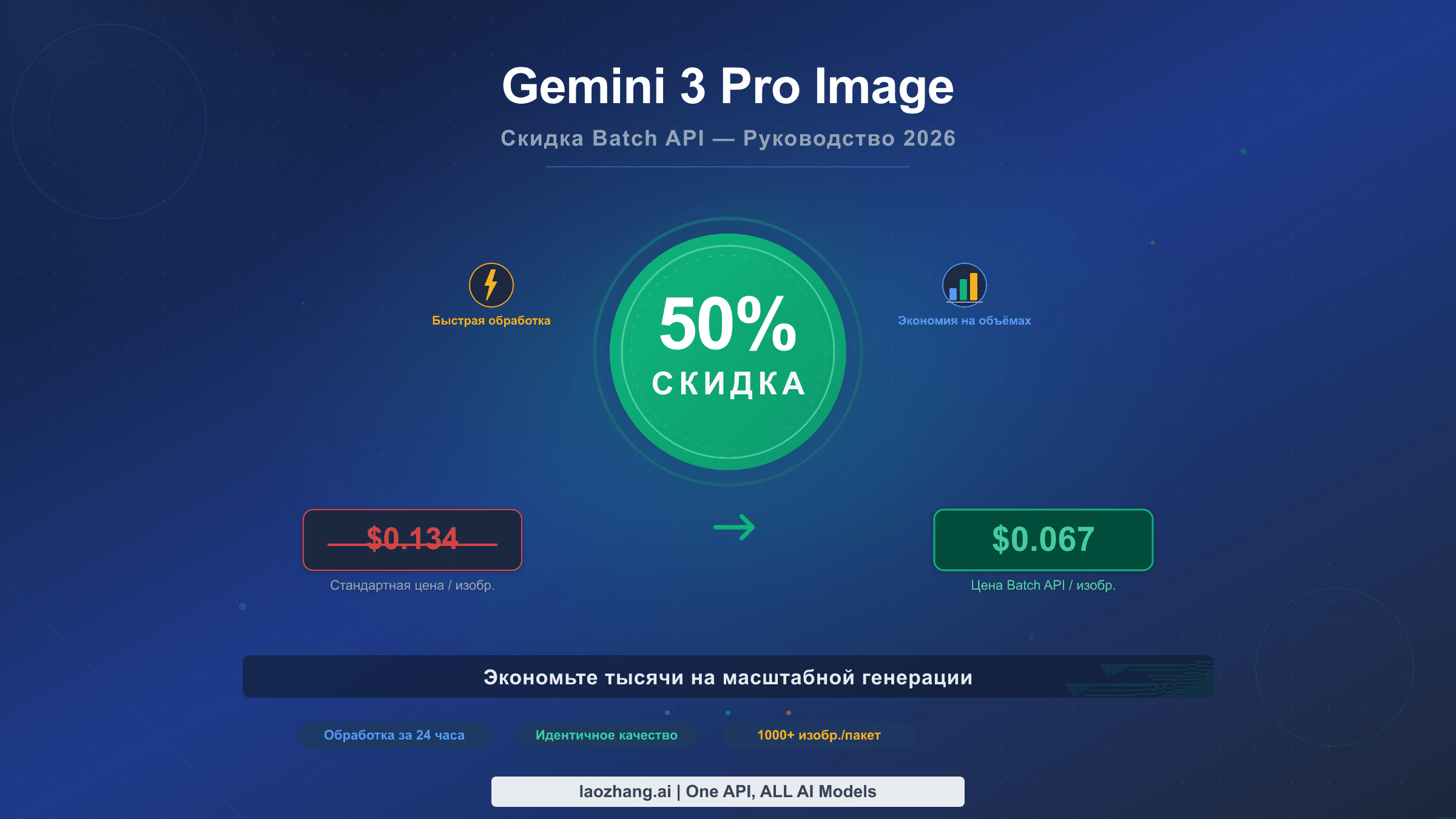 Руководство по скидке на Batch API для Gemini 3 Pro Image с экономией 50% на генерации изображений