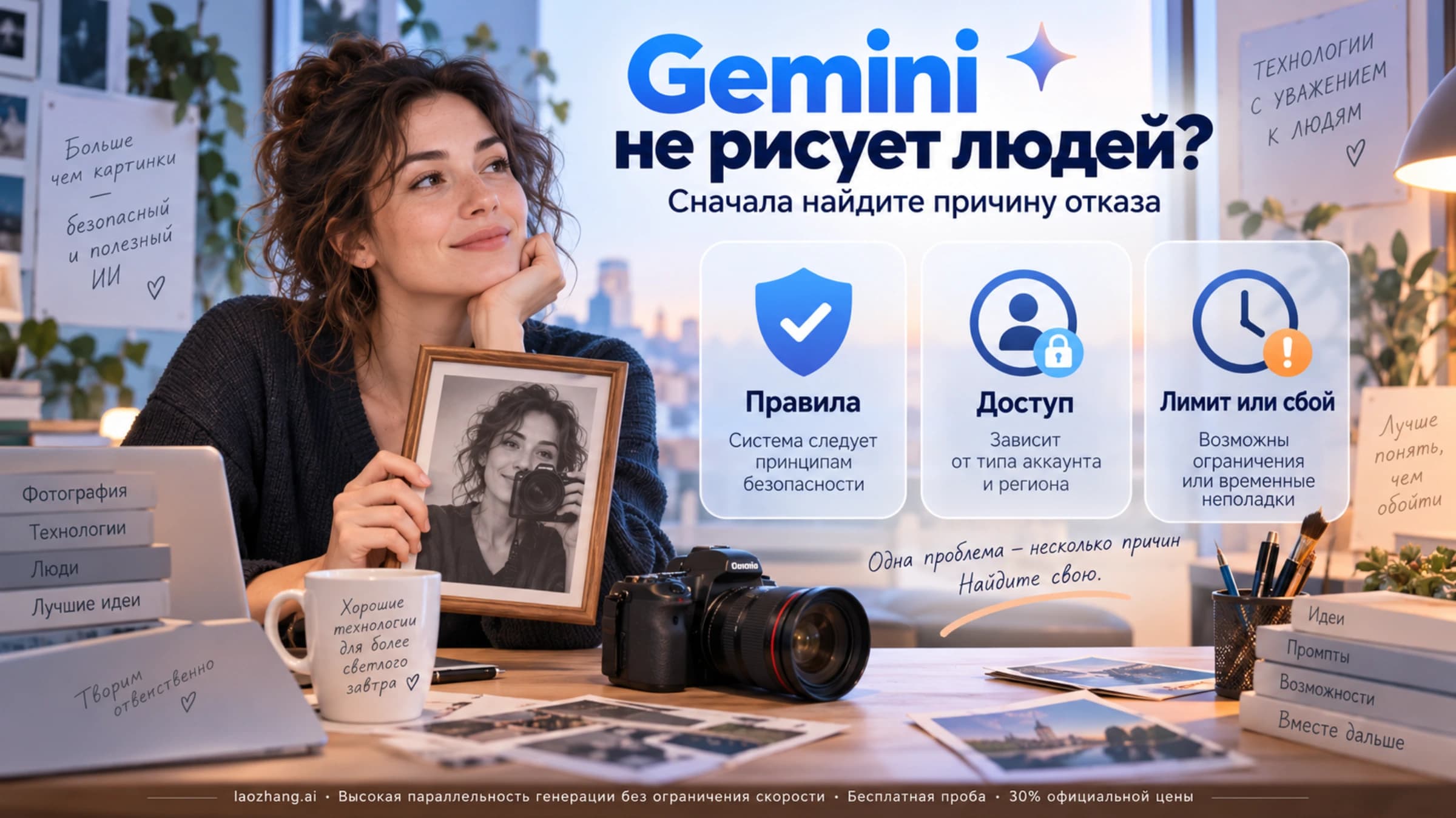 Почему Gemini не рисует людей: правила, условия доступа, лимит или сбой