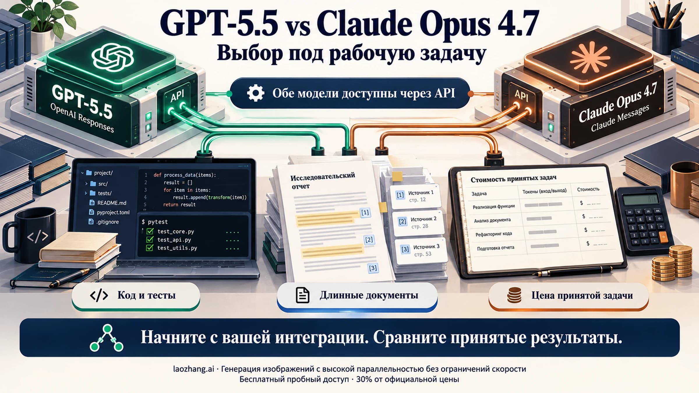 Сравнение GPT-5.5 и Claude Opus 4.7 для выбора модели под рабочую задачу