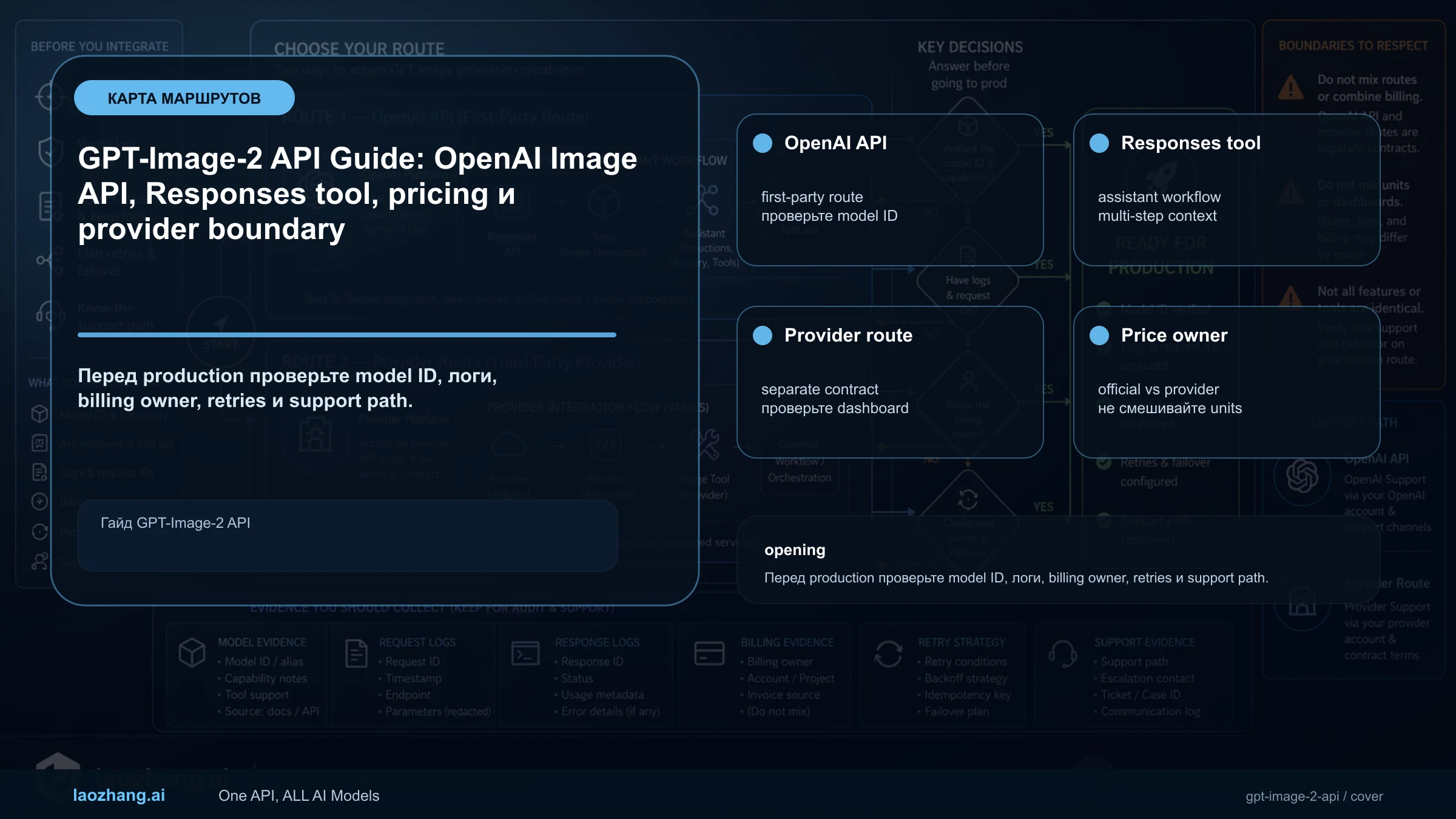 GPT-Image-2 API Guide: OpenAI Image API, Responses tool, pricing и provider boundary карта маршрута и доказательств