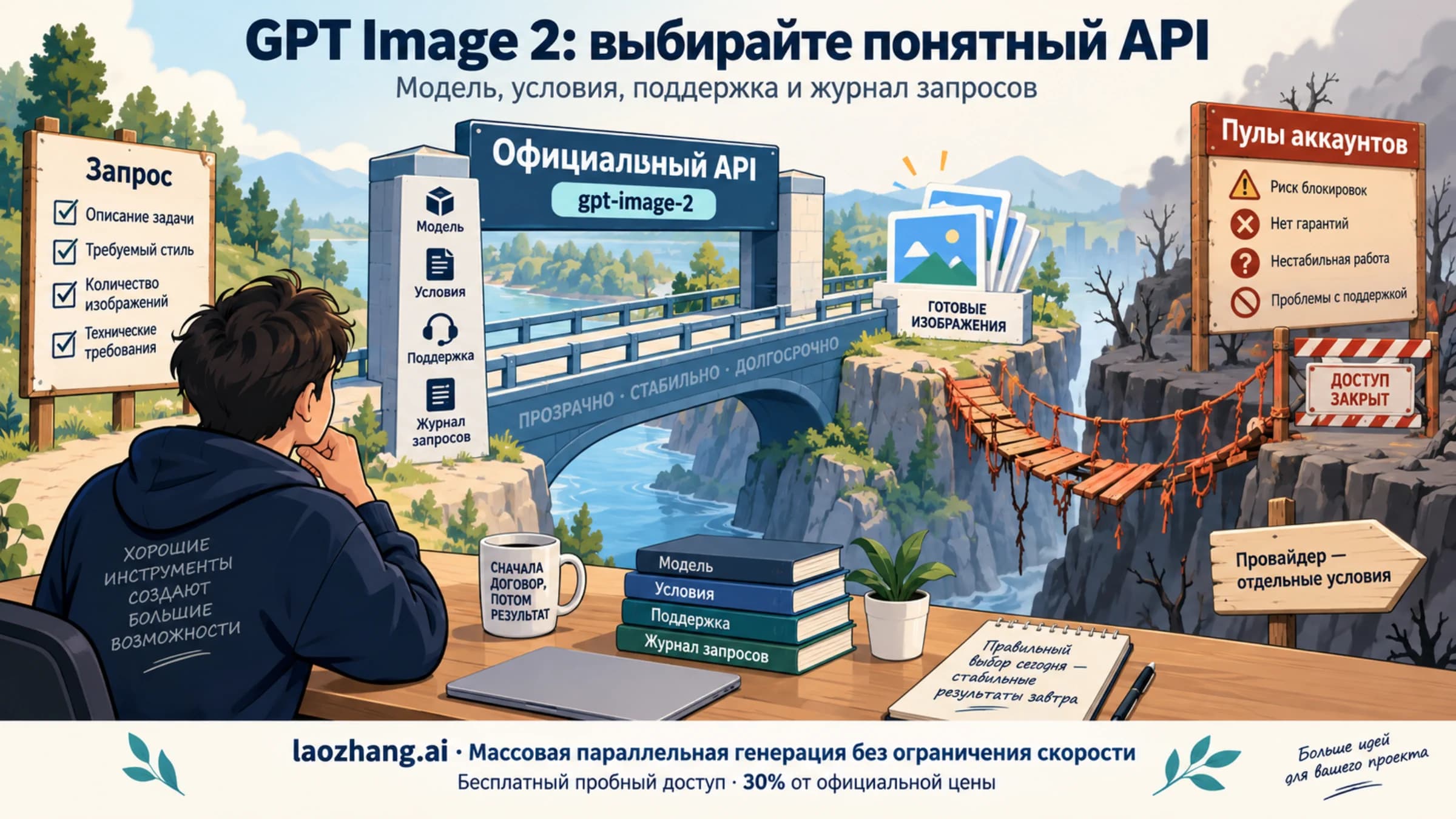 GPT Image 2: официальный API с понятными условиями, поддержкой и журналом запросов; пулы аккаунтов требуют отдельной оценки риска.
