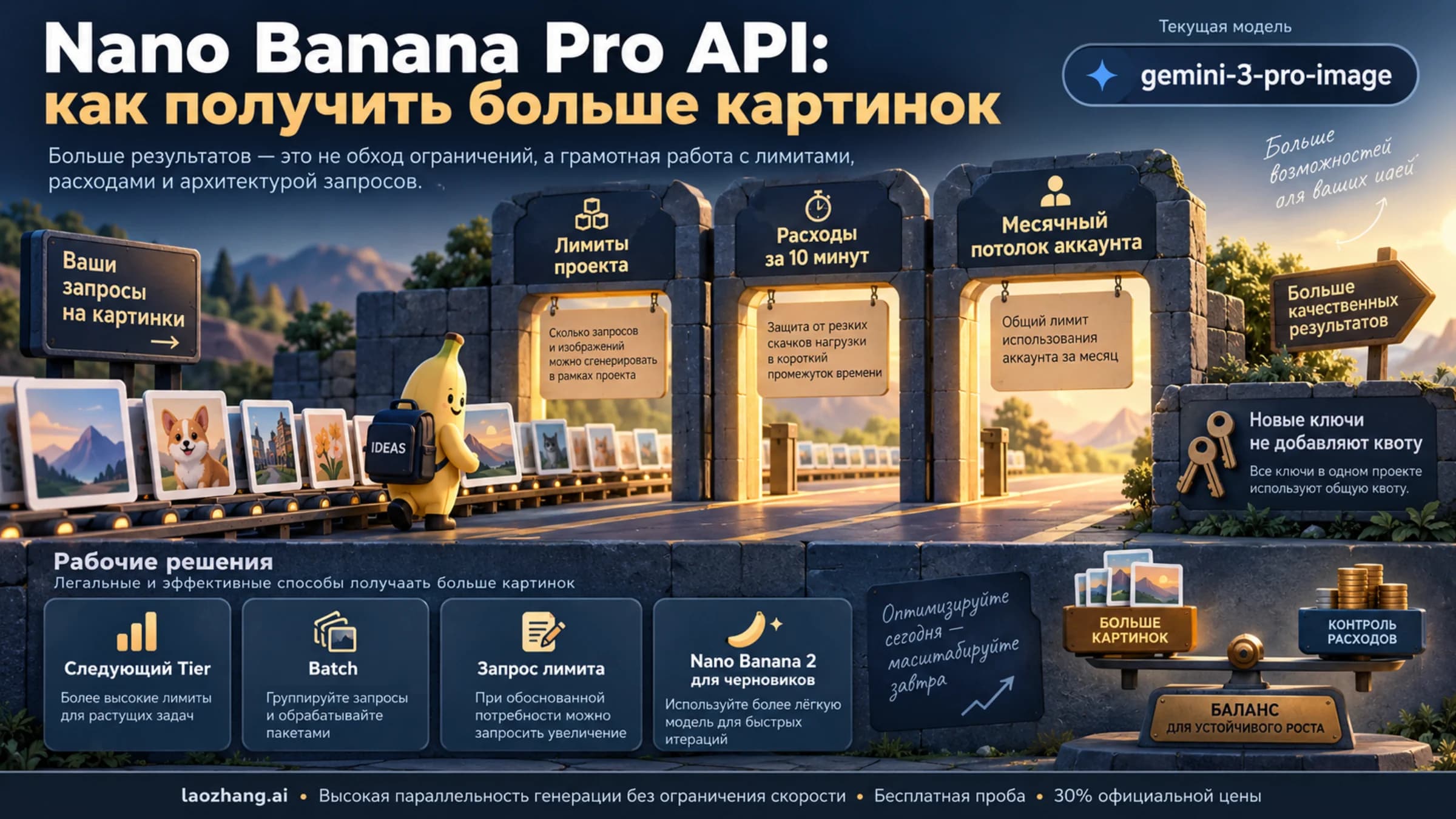 Квота Nano Banana Pro: проектные лимиты, денежные потолки и доступные способы увеличения