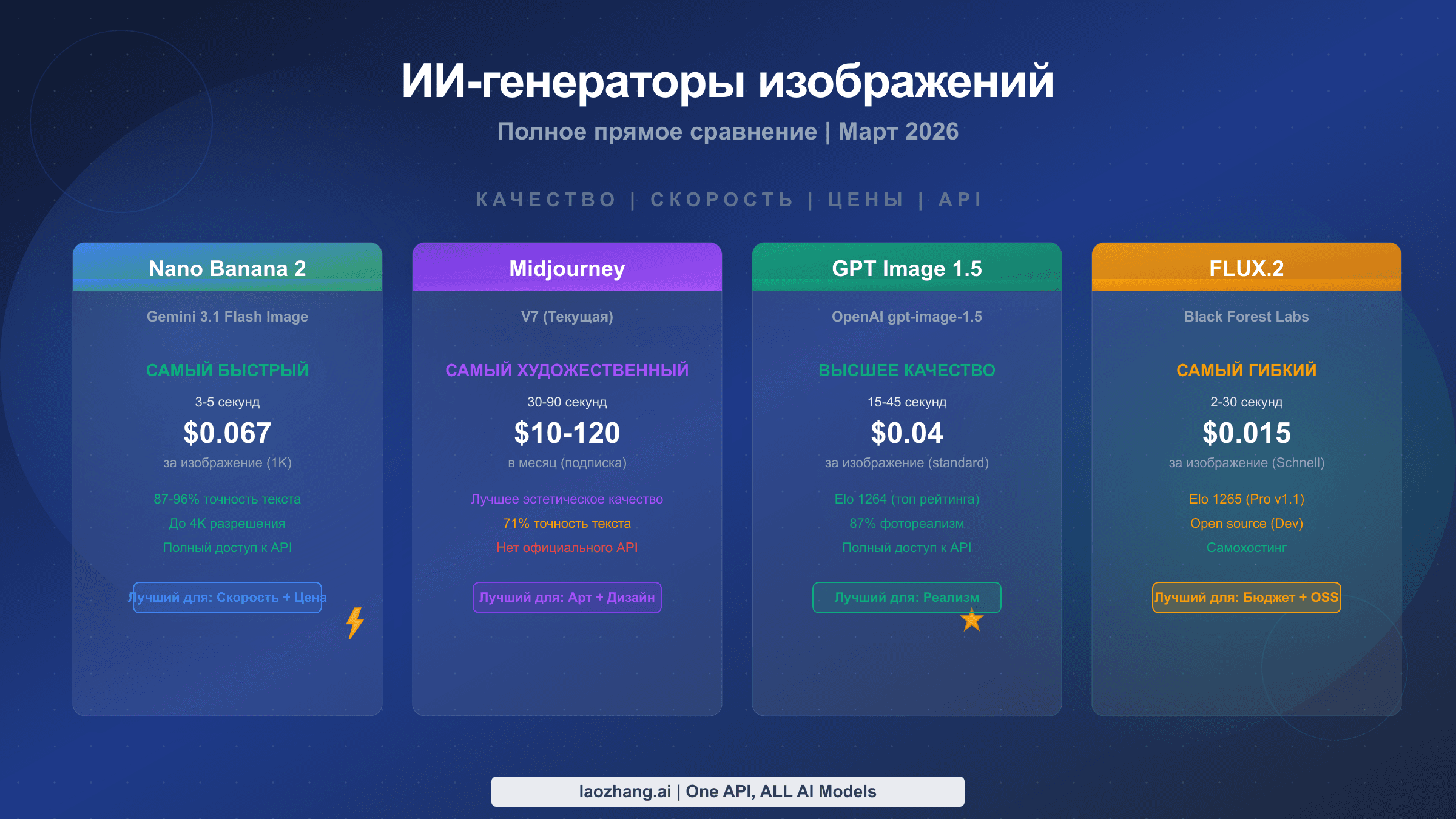 Полное сравнение Nano Banana 2 vs Midjourney vs GPT Image 1.5 vs FLUX.2