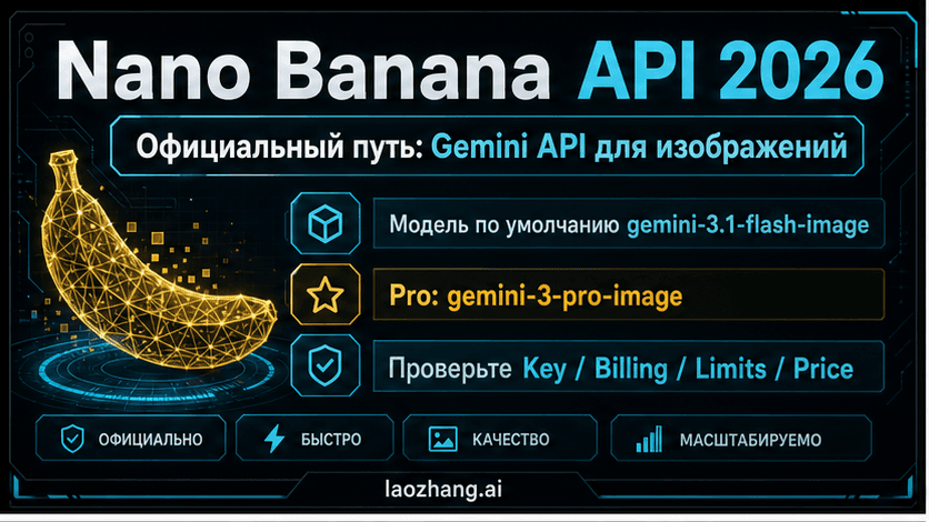 Официальная схема маршрута Nano Banana API с акцентом на Gemini API и AI Studio