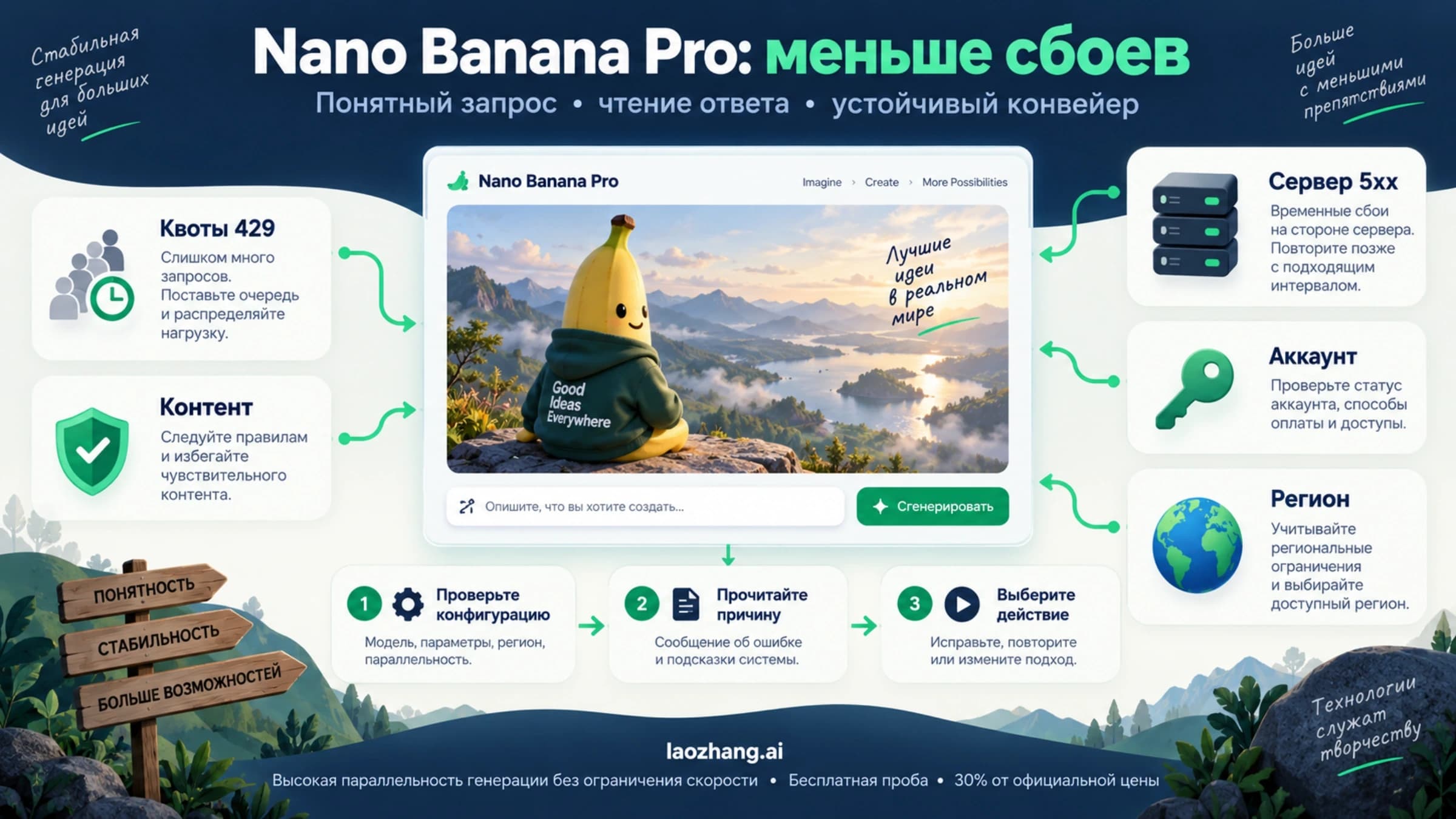 Категории блокировок Nano Banana Pro: контент, квоты, сервер, аккаунт и регион
